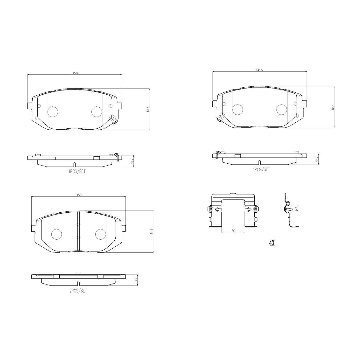 PRIME Ceramic Front Disc Brake Pad Set - P30140N_01