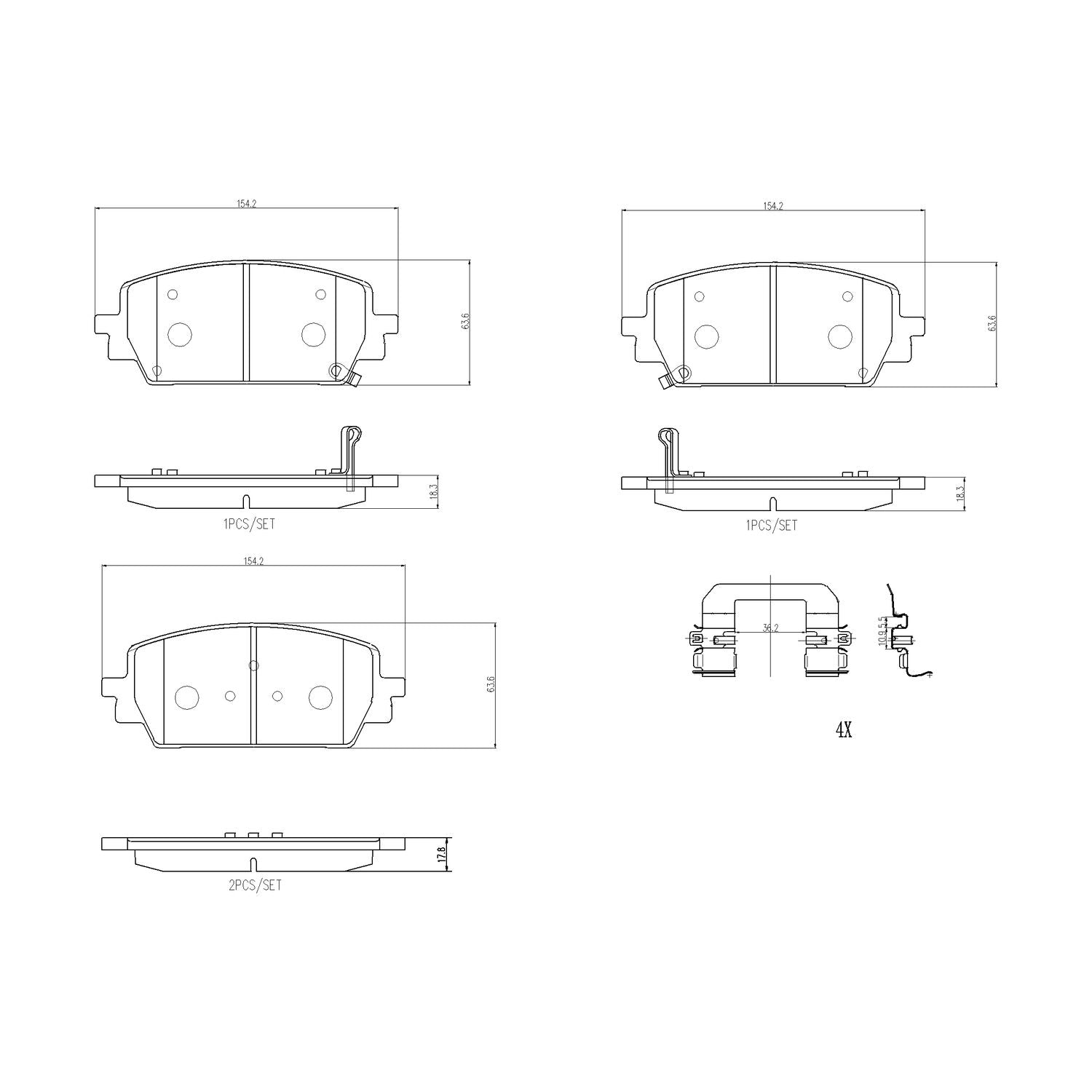 PRIME Ceramic Front Disc Brake Pad Set - P30142N_01