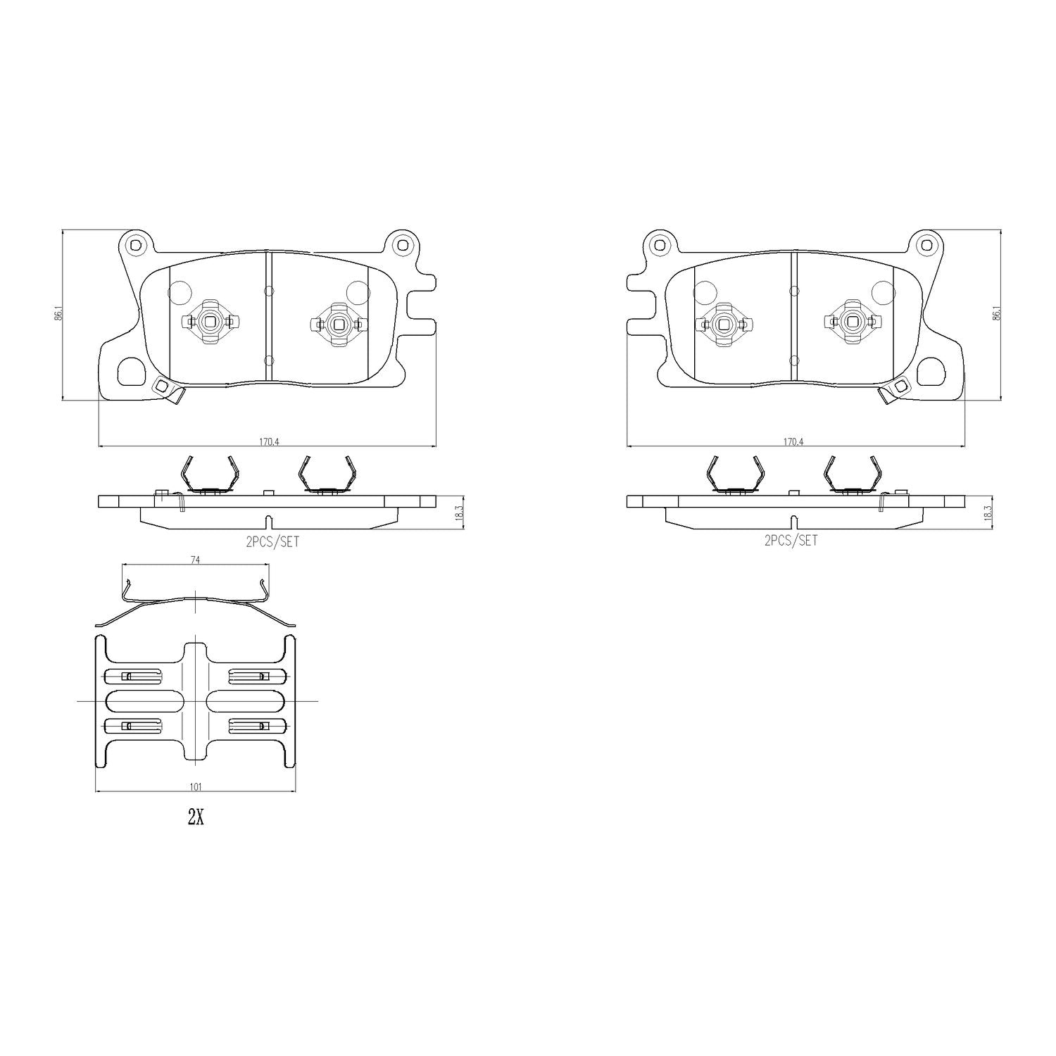 PRIME Ceramic Front Disc Brake Pad Set - P30143N_01