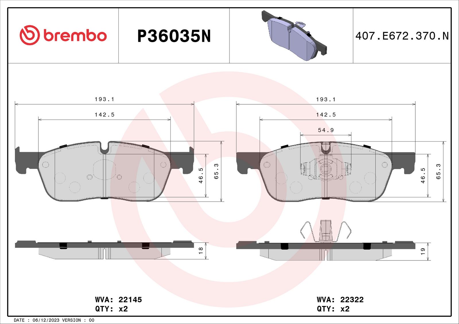 PRIME Ceramic Front Disc Brake Pad Set - P36035N_01