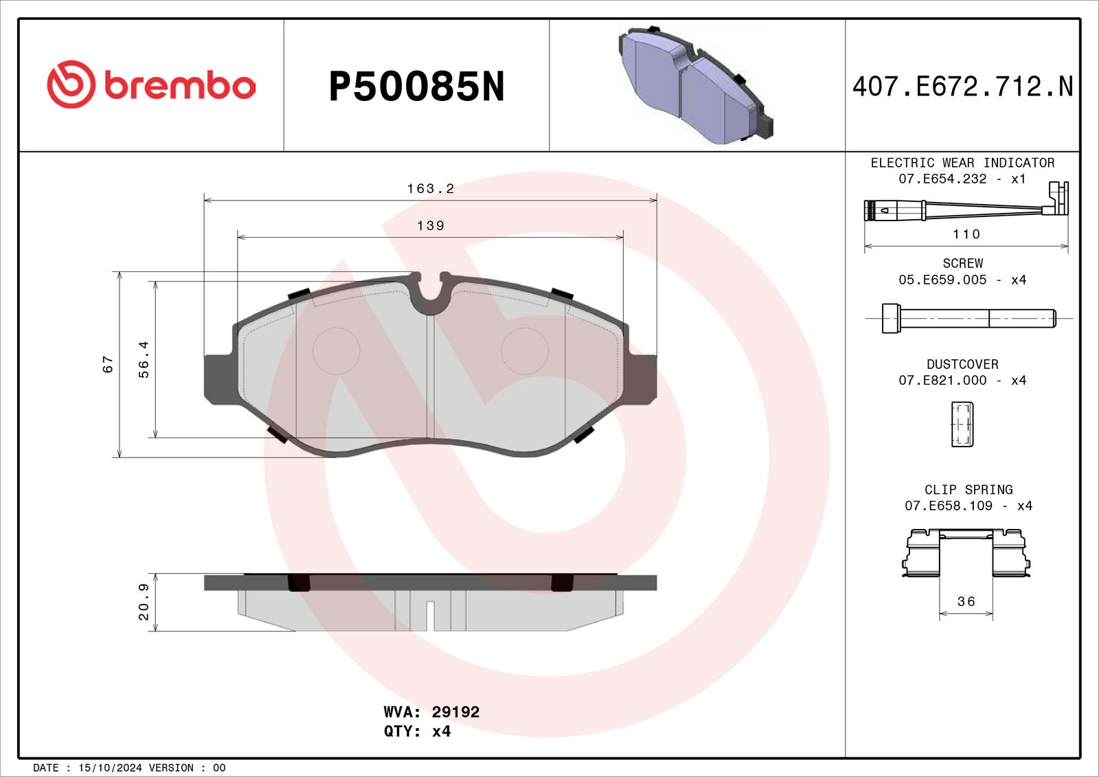 PRIME Ceramic Front Disc Brake Pad Set - P50085N_02