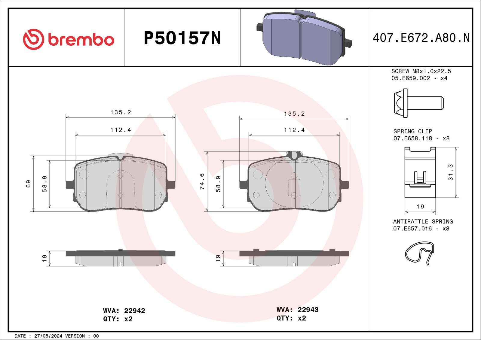 PRIME Ceramic Front Disc Brake Pad Set - P50157N_01