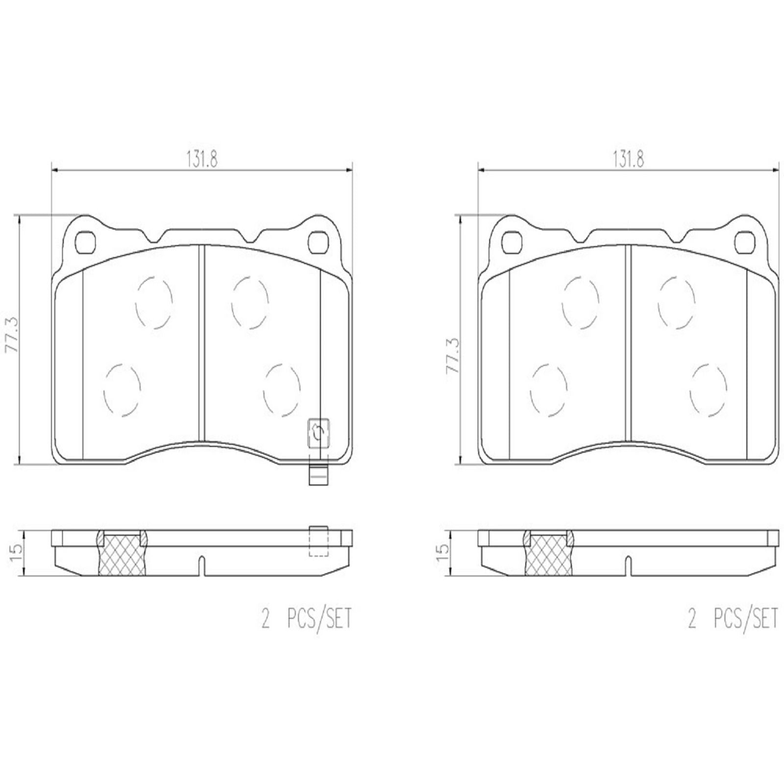 PRIME Ceramic Front Disc Brake Pad Set - P54039N_07