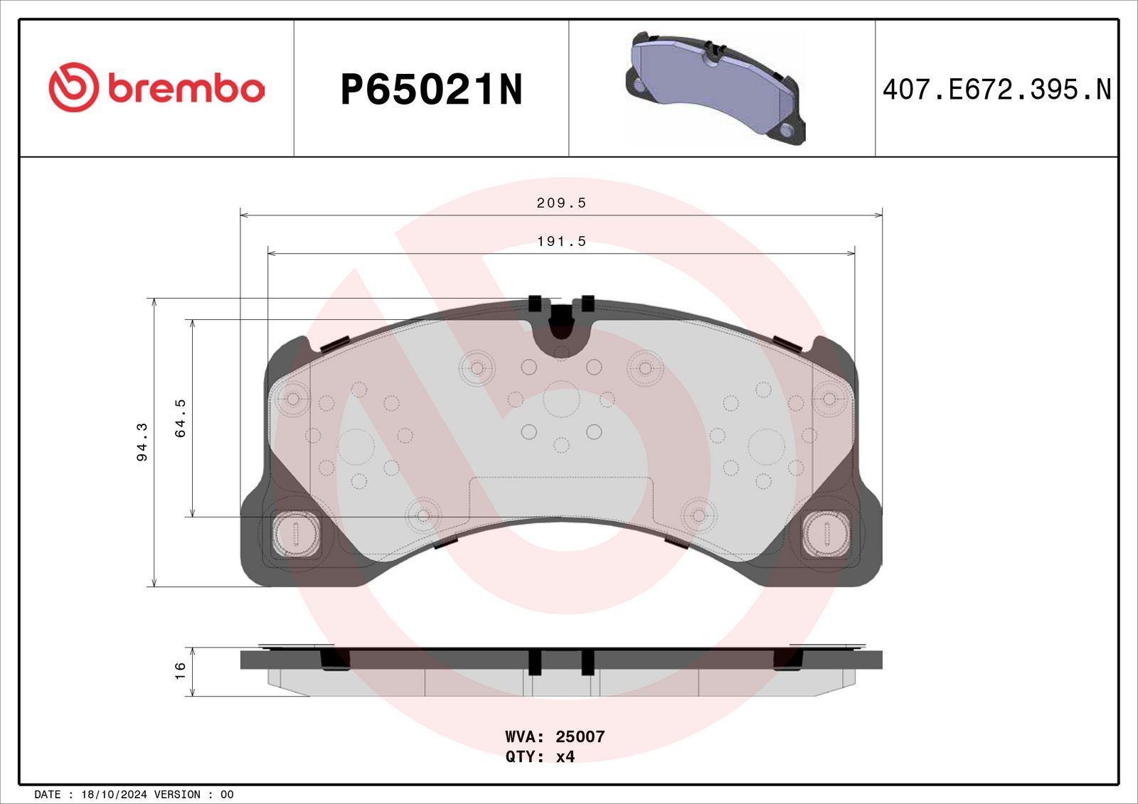 PRIME Ceramic Front Disc Brake Pad Set - P65021N_02