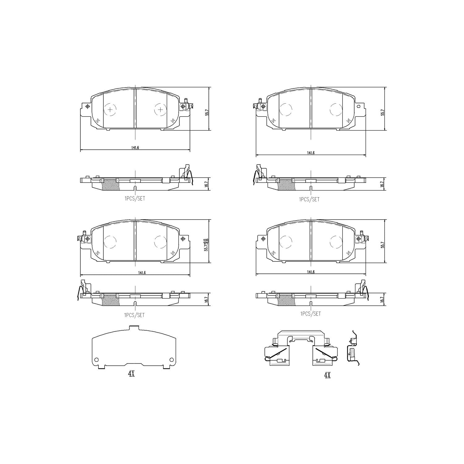 PRIME Ceramic Front Disc Brake Pad Set - P68075N_01
