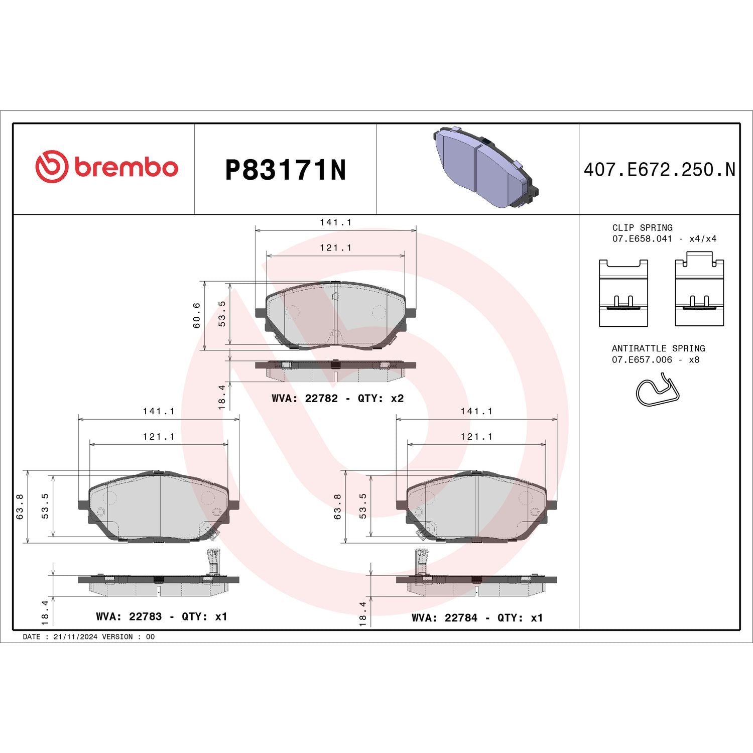 PRIME Ceramic Front Disc Brake Pad Set - P83171N_01