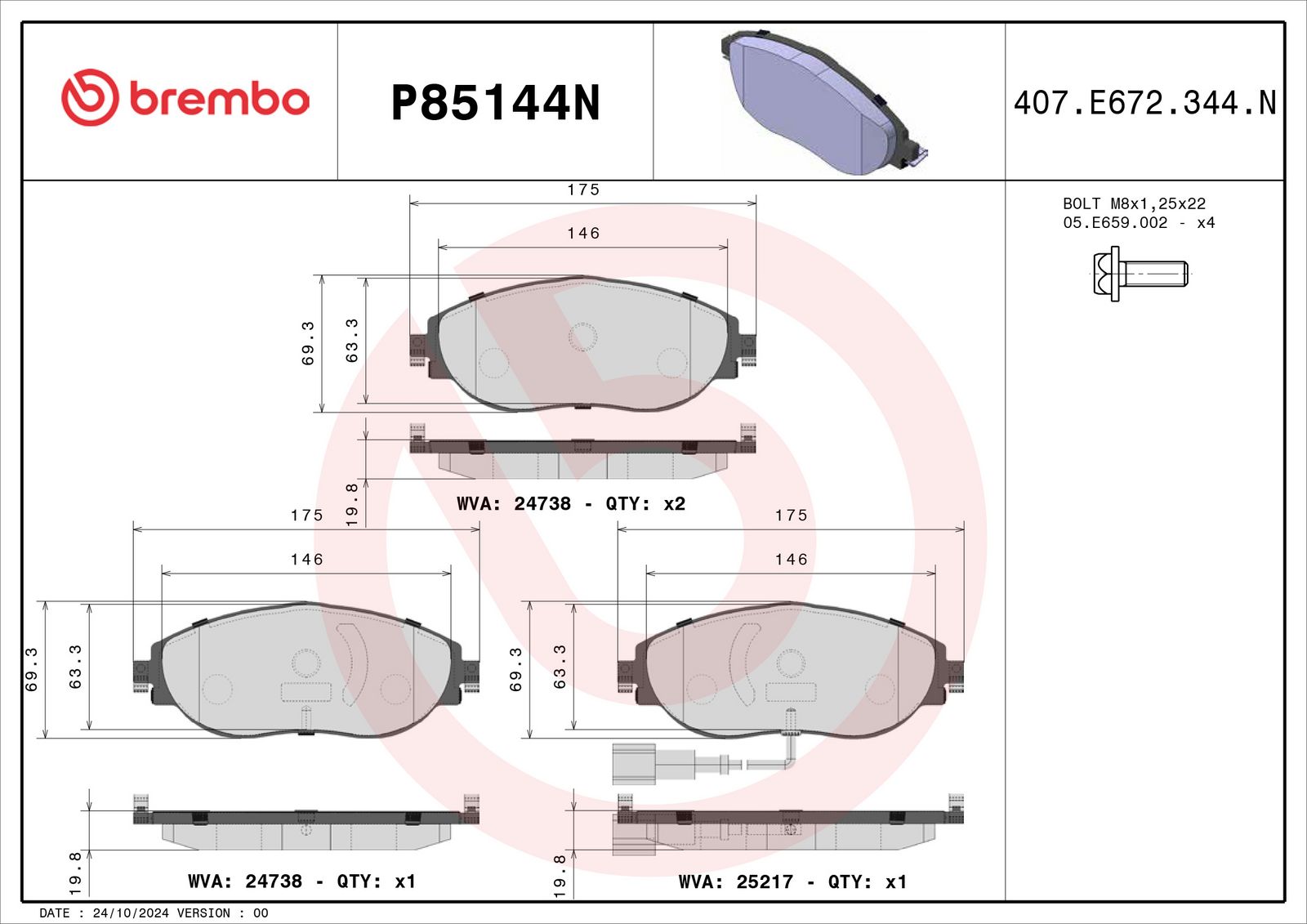 PRIME Ceramic Front Disc Brake Pad Set - P85144N_01