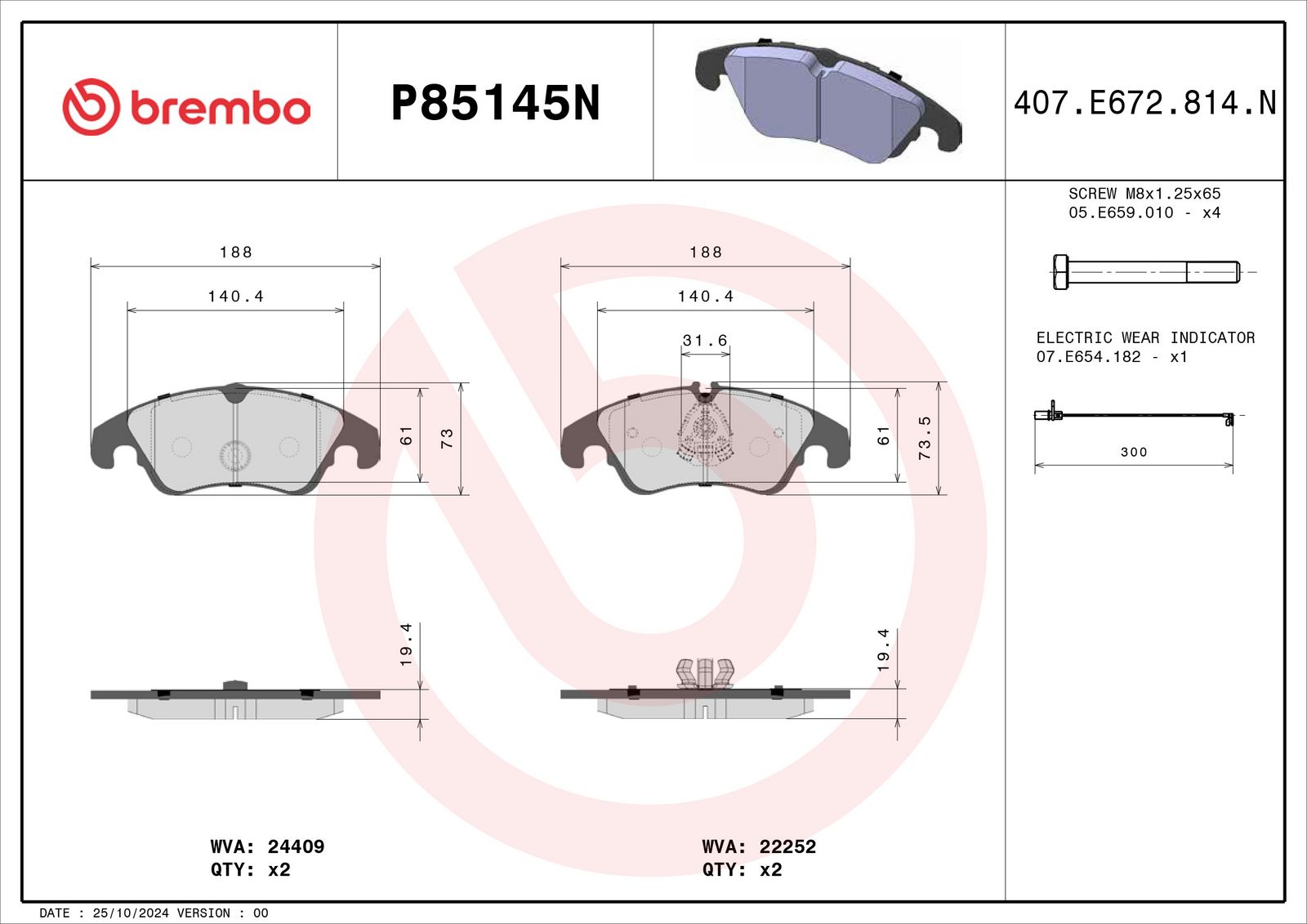 PRIME Ceramic Front Disc Brake Pad Set - P85145N_01