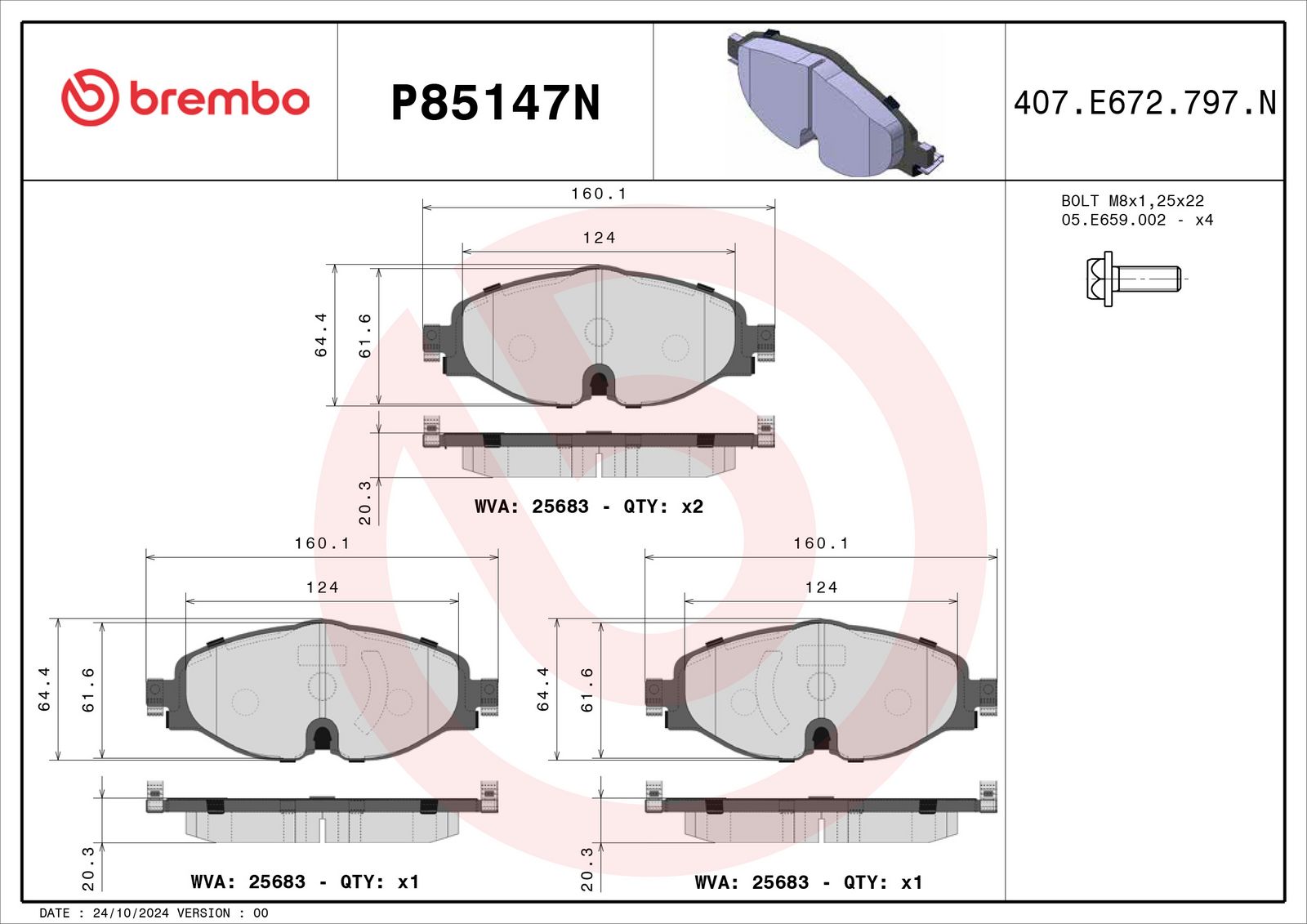 PRIME Ceramic Front Disc Brake Pad Set - P85147N_02
