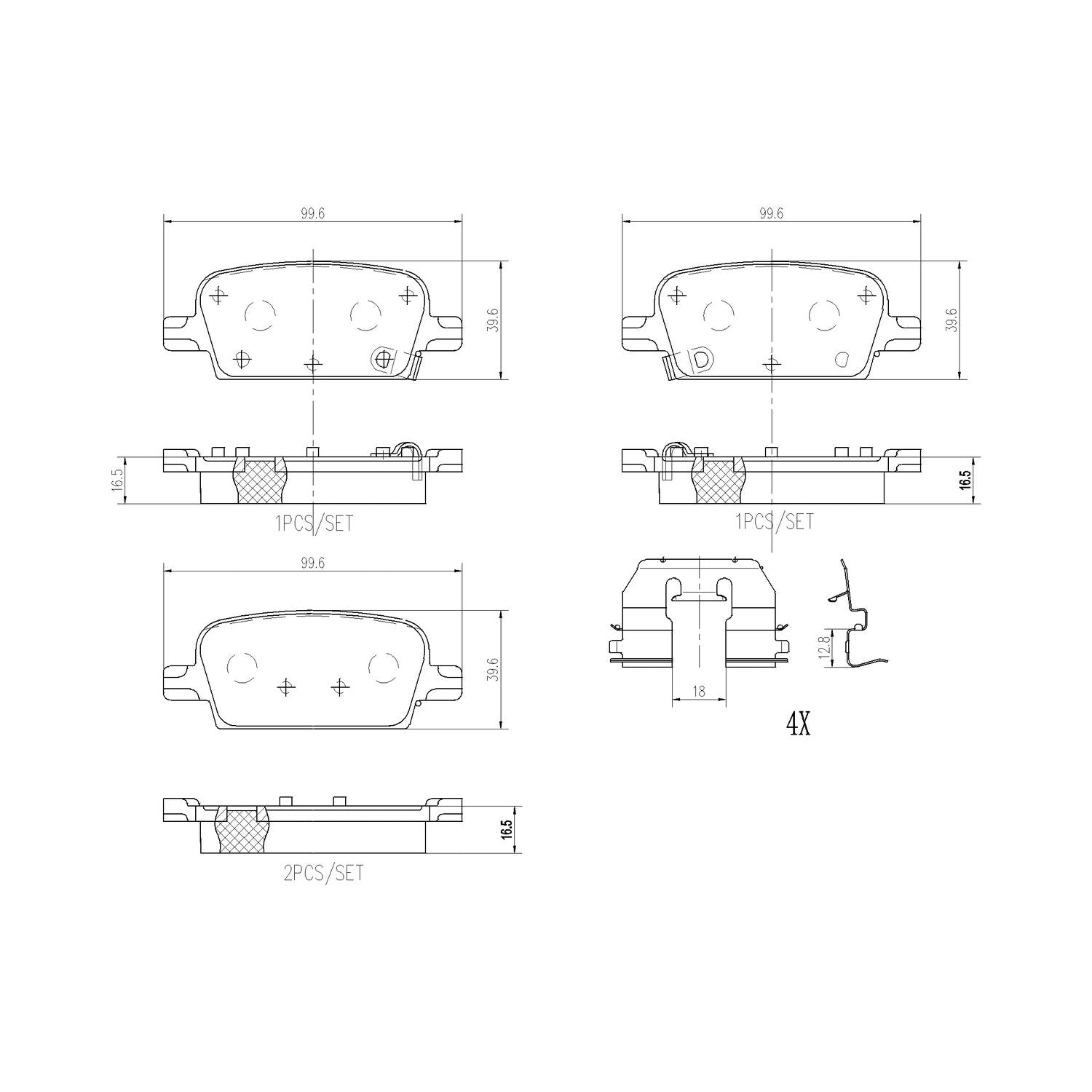 PRIME Ceramic Rear Disc Brake Pad Set - P10097N_01