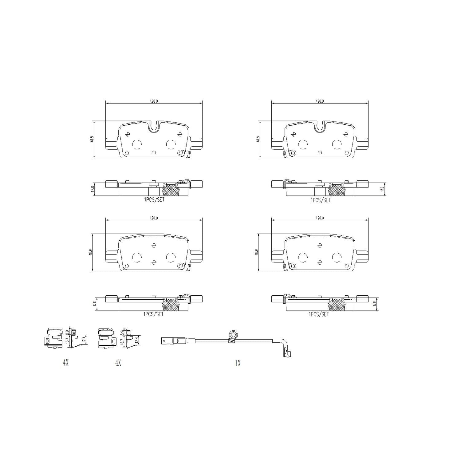 PRIME Ceramic Rear Disc Brake Pad Set - P10098N_01