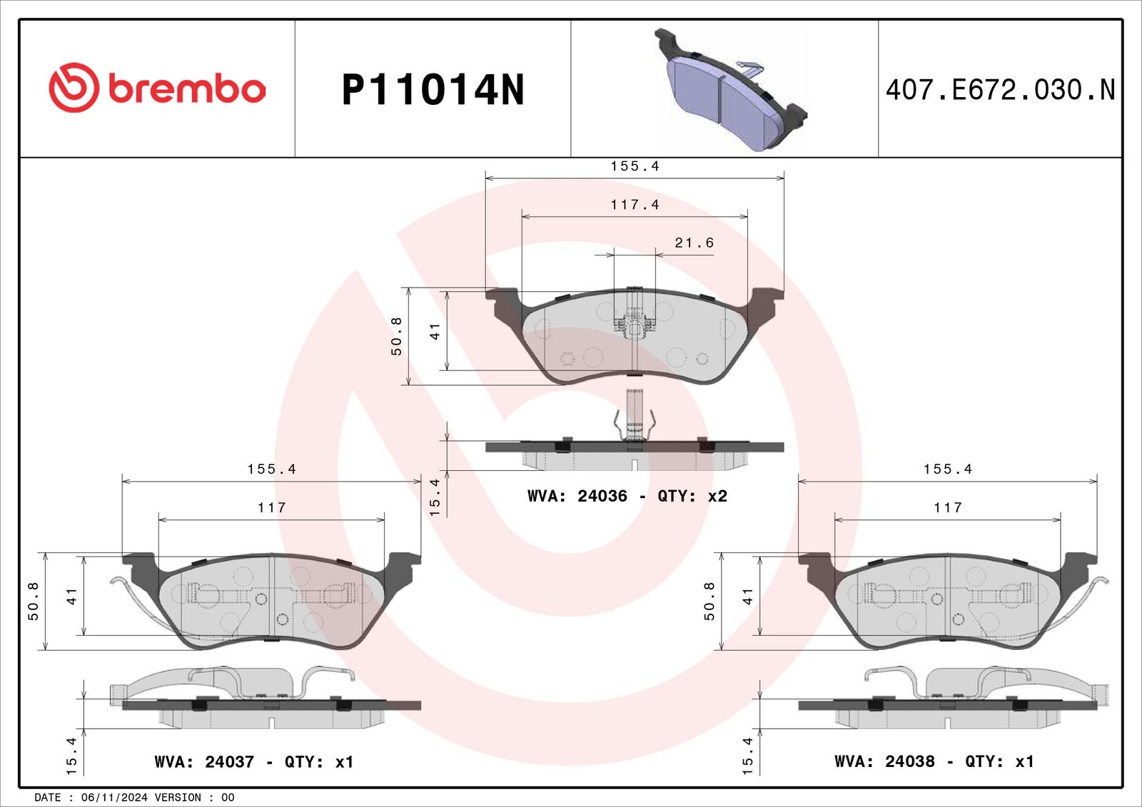 PRIME Ceramic Rear Disc Brake Pad Set - P11014N_01