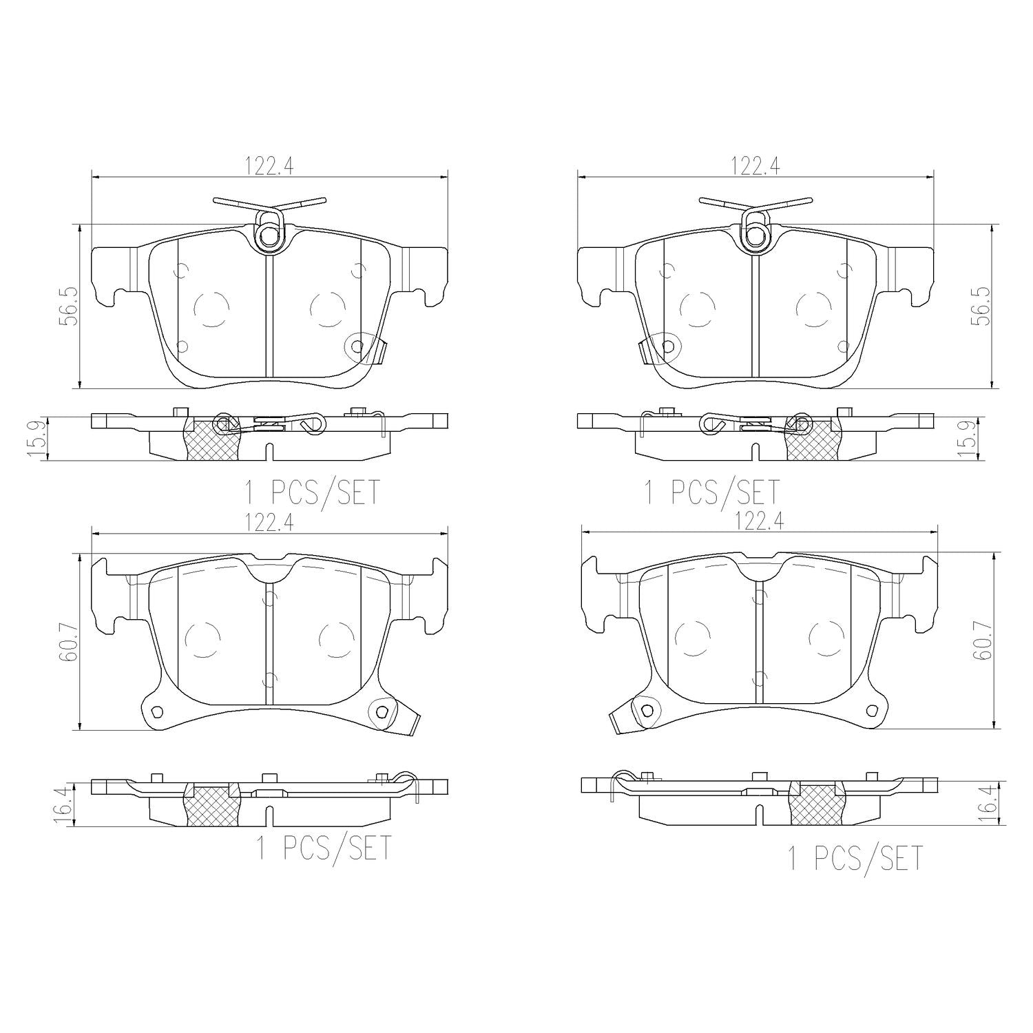 PRIME Ceramic Rear Disc Brake Pad Set - P11043N_01