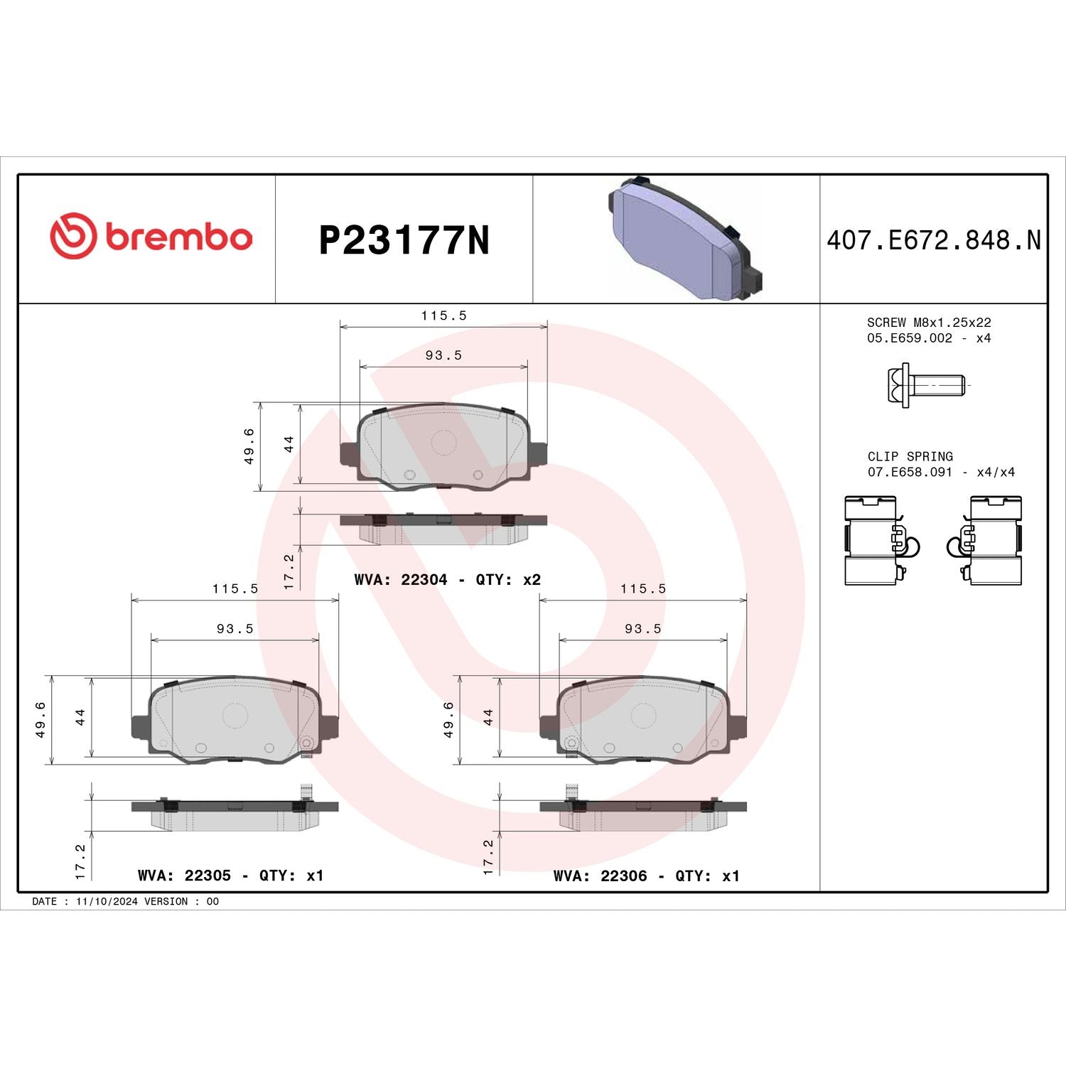 PRIME Ceramic Rear Disc Brake Pad Set - P23177N_02