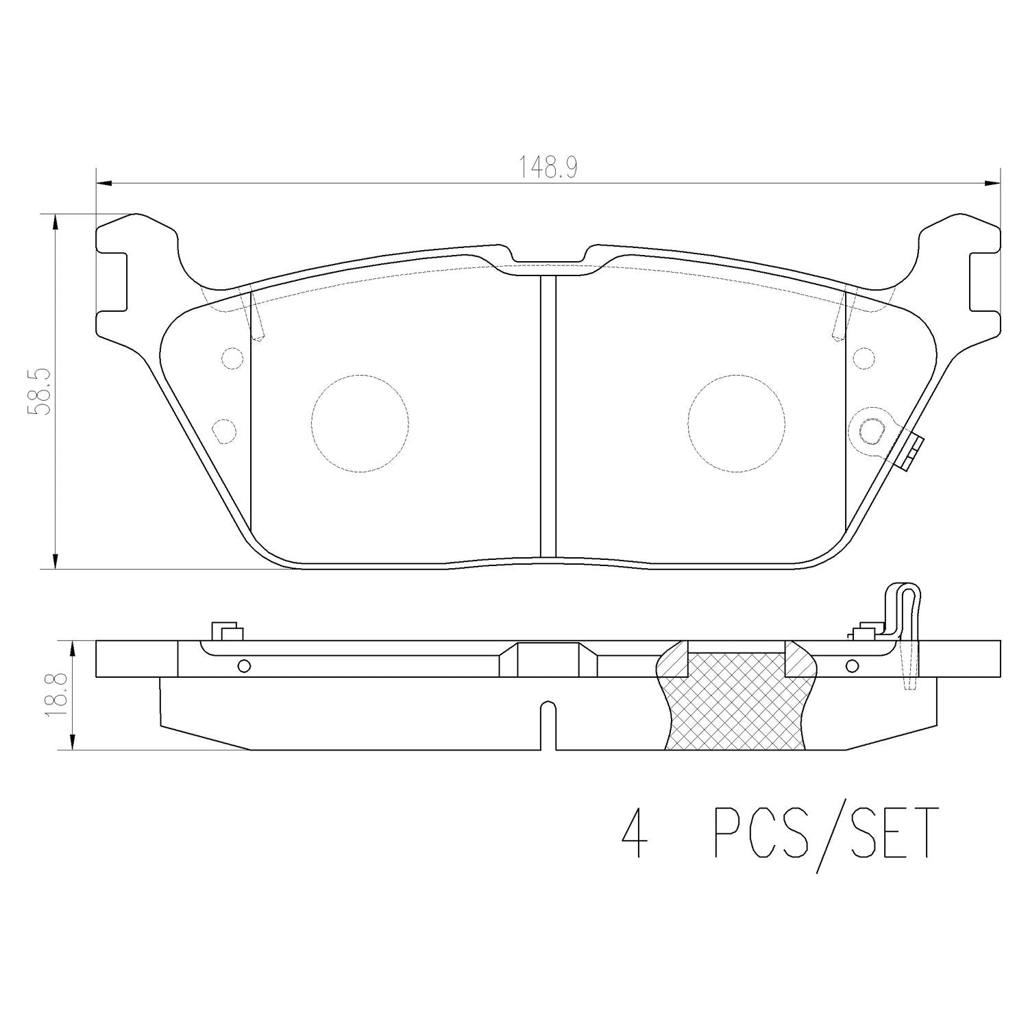 PRIME Ceramic Rear Disc Brake Pad Set - P23194N_01