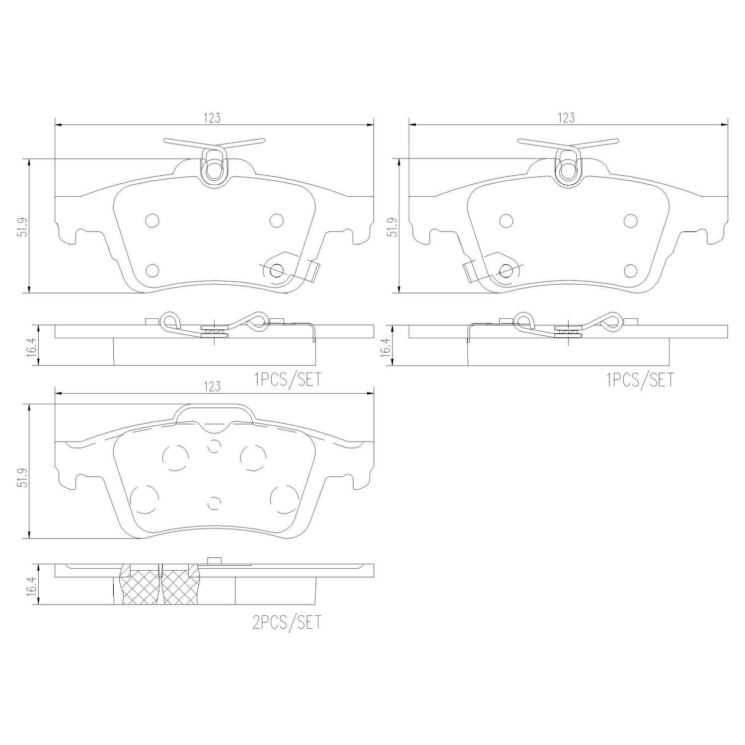 PRIME Ceramic Rear Disc Brake Pad Set - P24216N_01