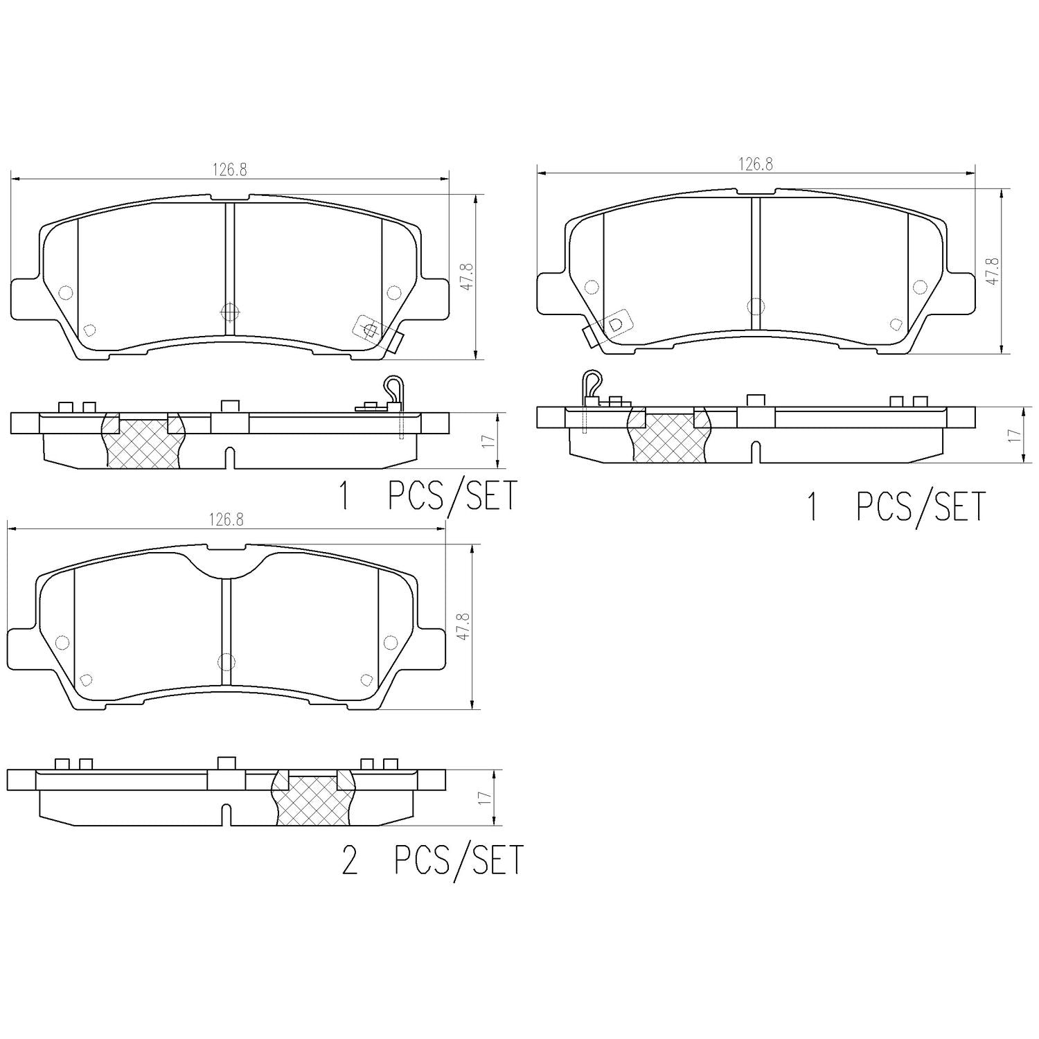 PRIME Ceramic Rear Disc Brake Pad Set - P24232N_01