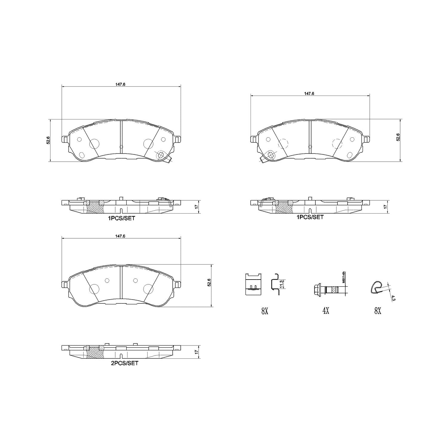 PRIME Ceramic Rear Disc Brake Pad Set - P24235N_01