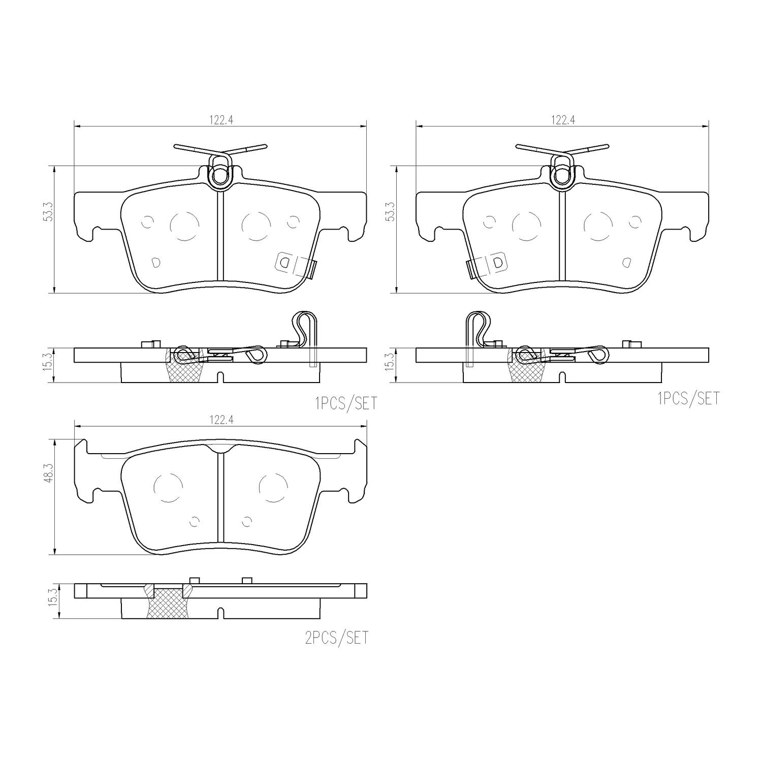 PRIME Ceramic Rear Disc Brake Pad Set - P28103N_01
