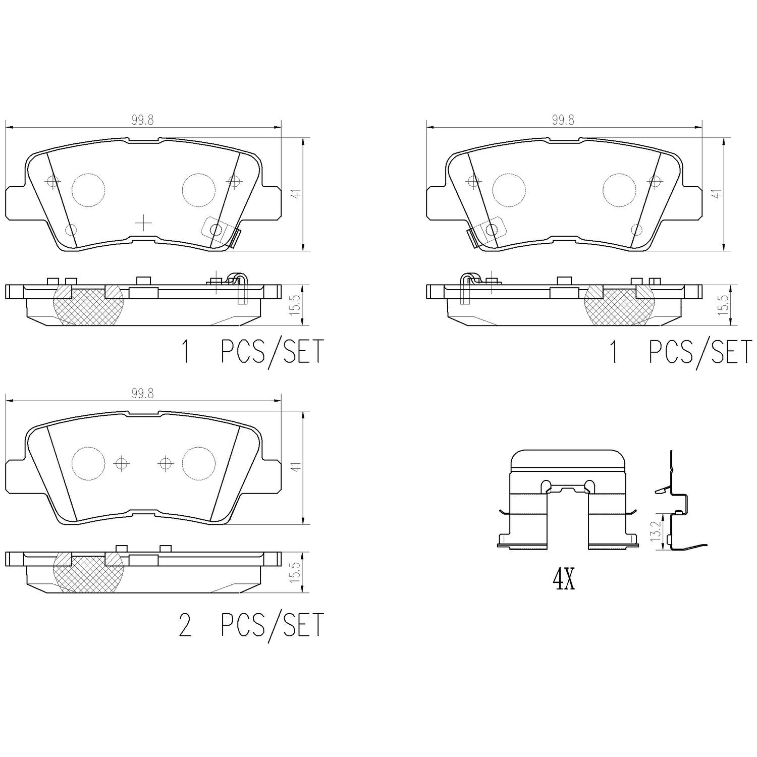 PRIME Ceramic Rear Disc Brake Pad Set - P30094N_01