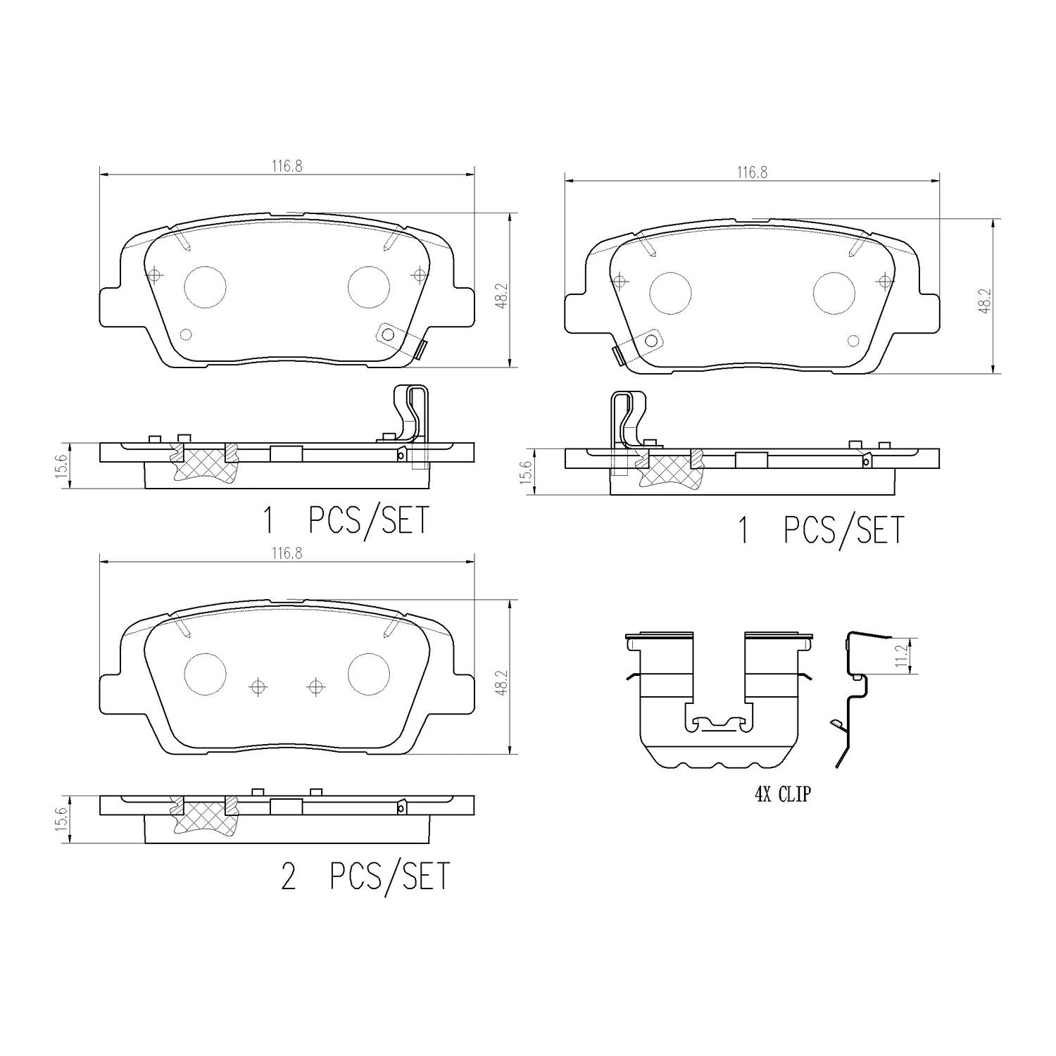 PRIME Ceramic Rear Disc Brake Pad Set - P30105N_01