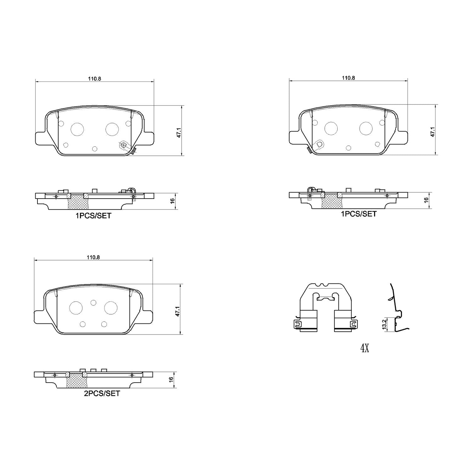 PRIME Ceramic Rear Disc Brake Pad Set - P30118N_01