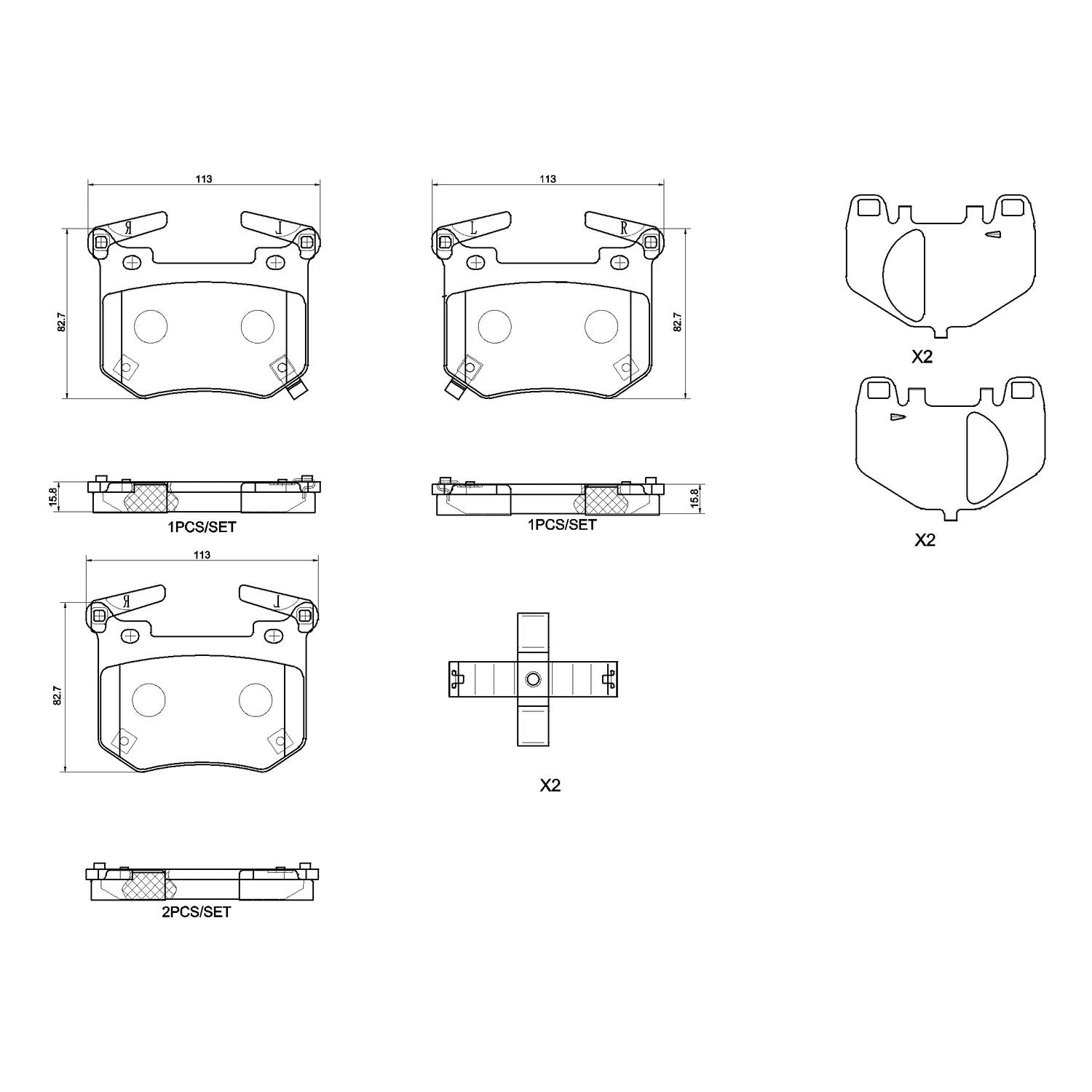 PRIME Ceramic Rear Disc Brake Pad Set - P30124N_01