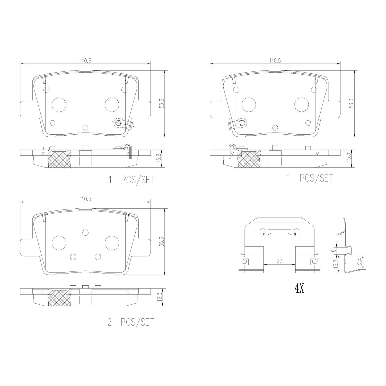 PRIME Ceramic Rear Disc Brake Pad Set - P30135N_01