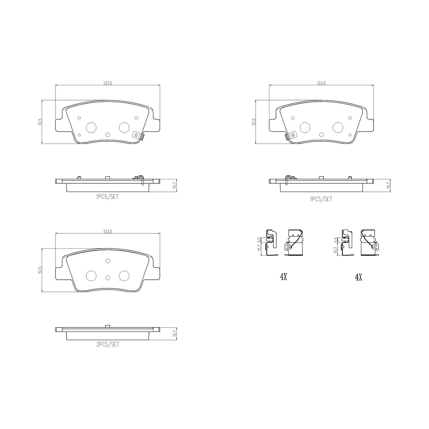 PRIME Ceramic Rear Disc Brake Pad Set - P30152N_01