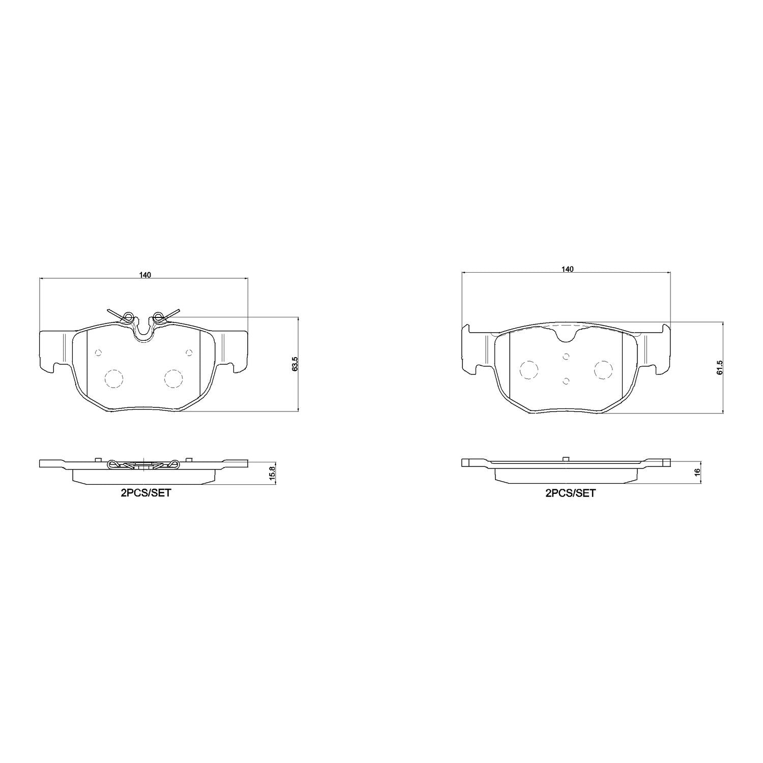 PRIME Ceramic Rear Disc Brake Pad Set - P36039N_01