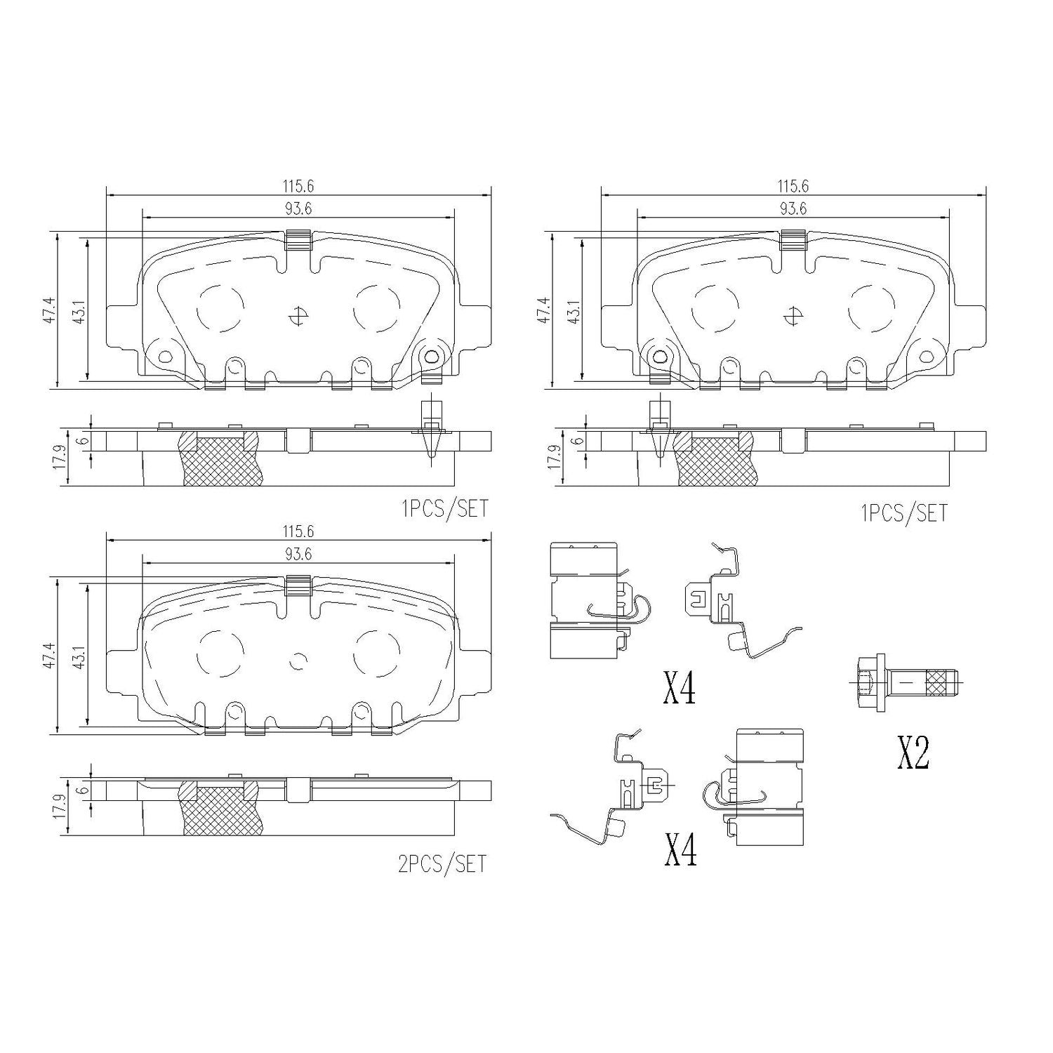 PRIME Ceramic Rear Disc Brake Pad Set - P37024N_02