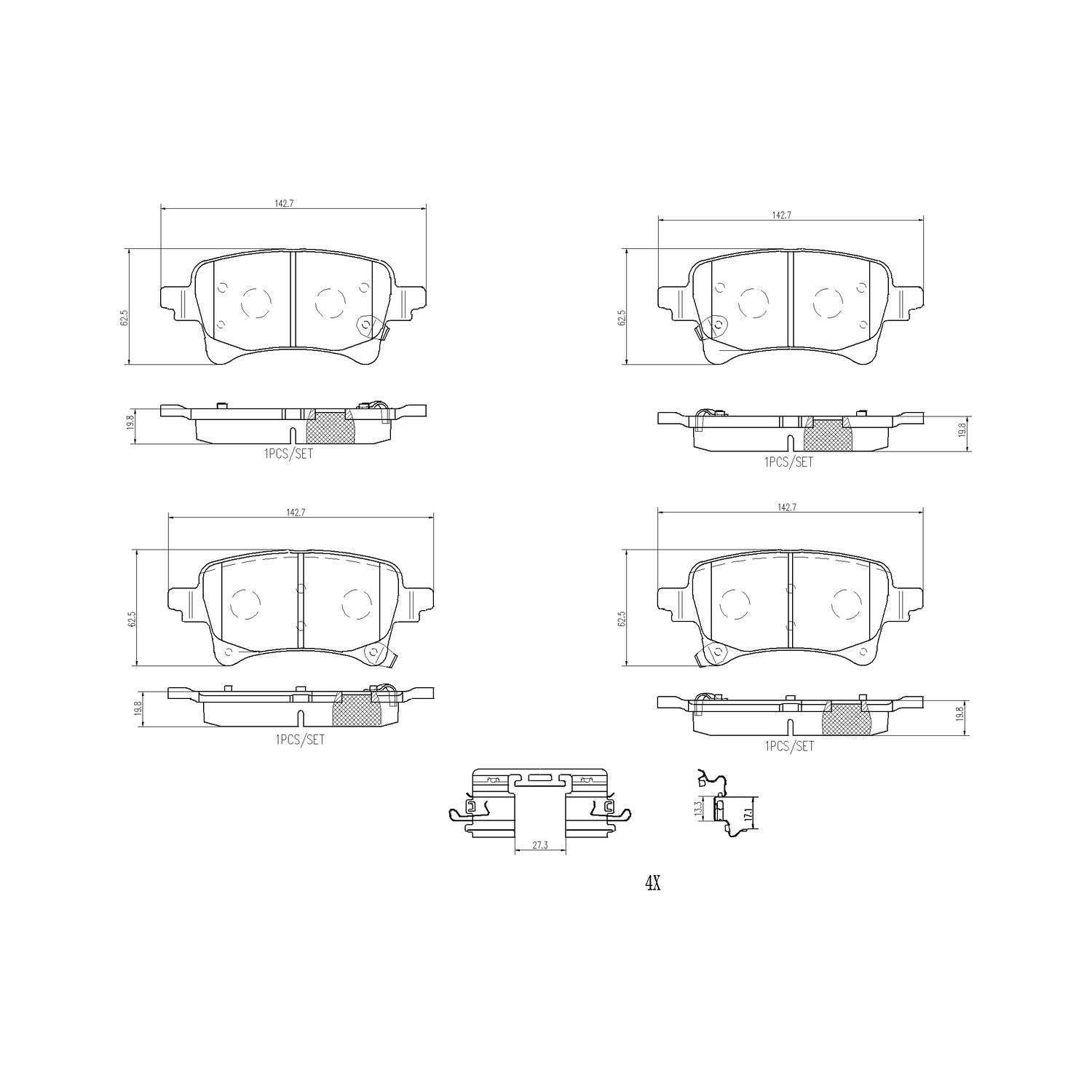 PRIME Ceramic Rear Disc Brake Pad Set - P37029N_01