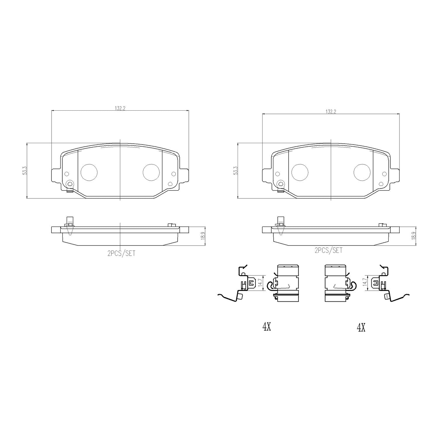 PRIME Ceramic Rear Disc Brake Pad Set - P37030N_01
