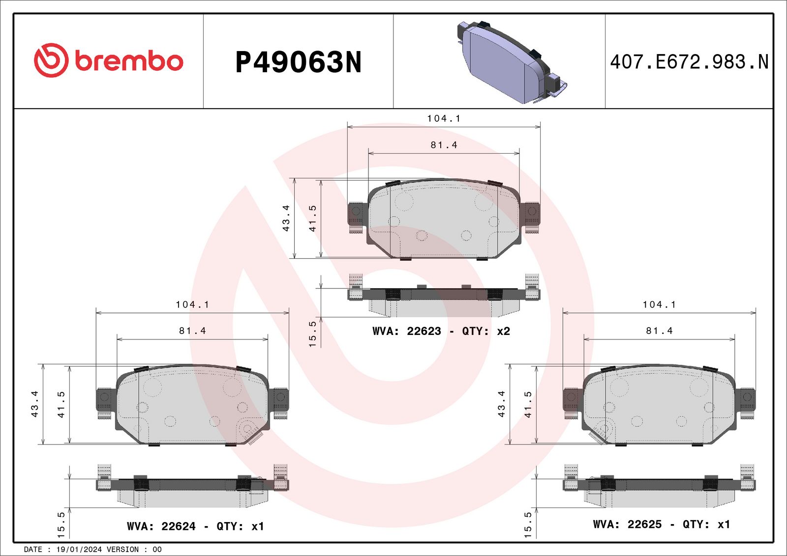 PRIME Ceramic Rear Disc Brake Pad Set - P49063N_01