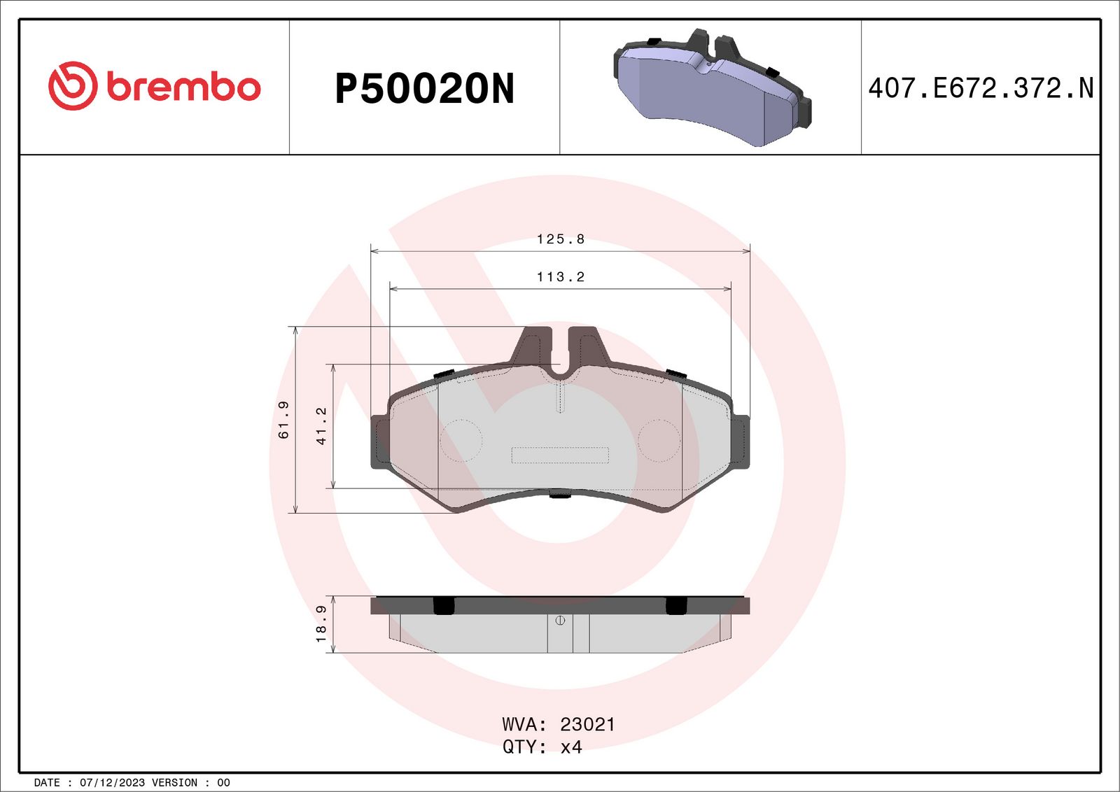 PRIME Ceramic Rear Disc Brake Pad Set - P50020N_02