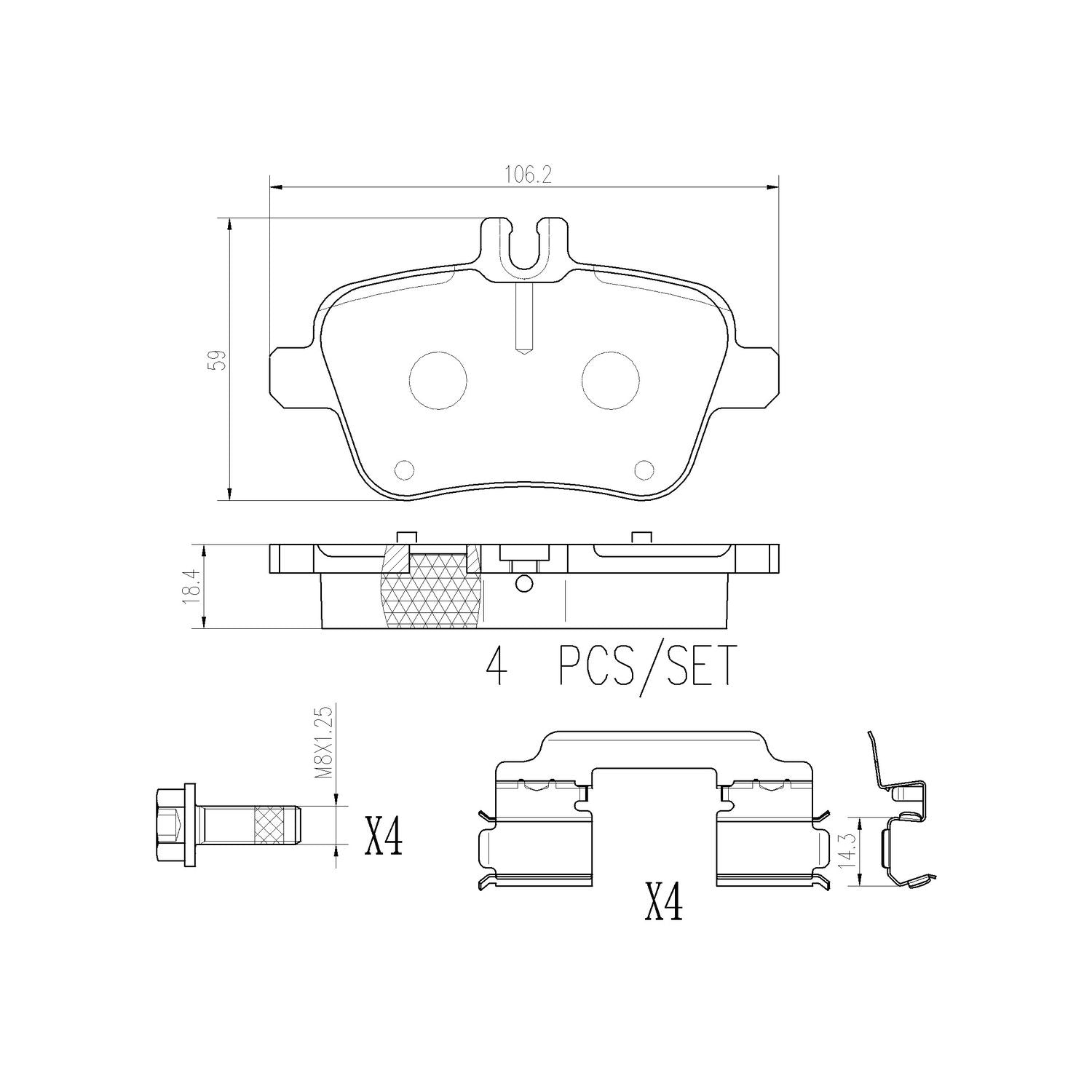 PRIME Ceramic Rear Disc Brake Pad Set - P50135N_01
