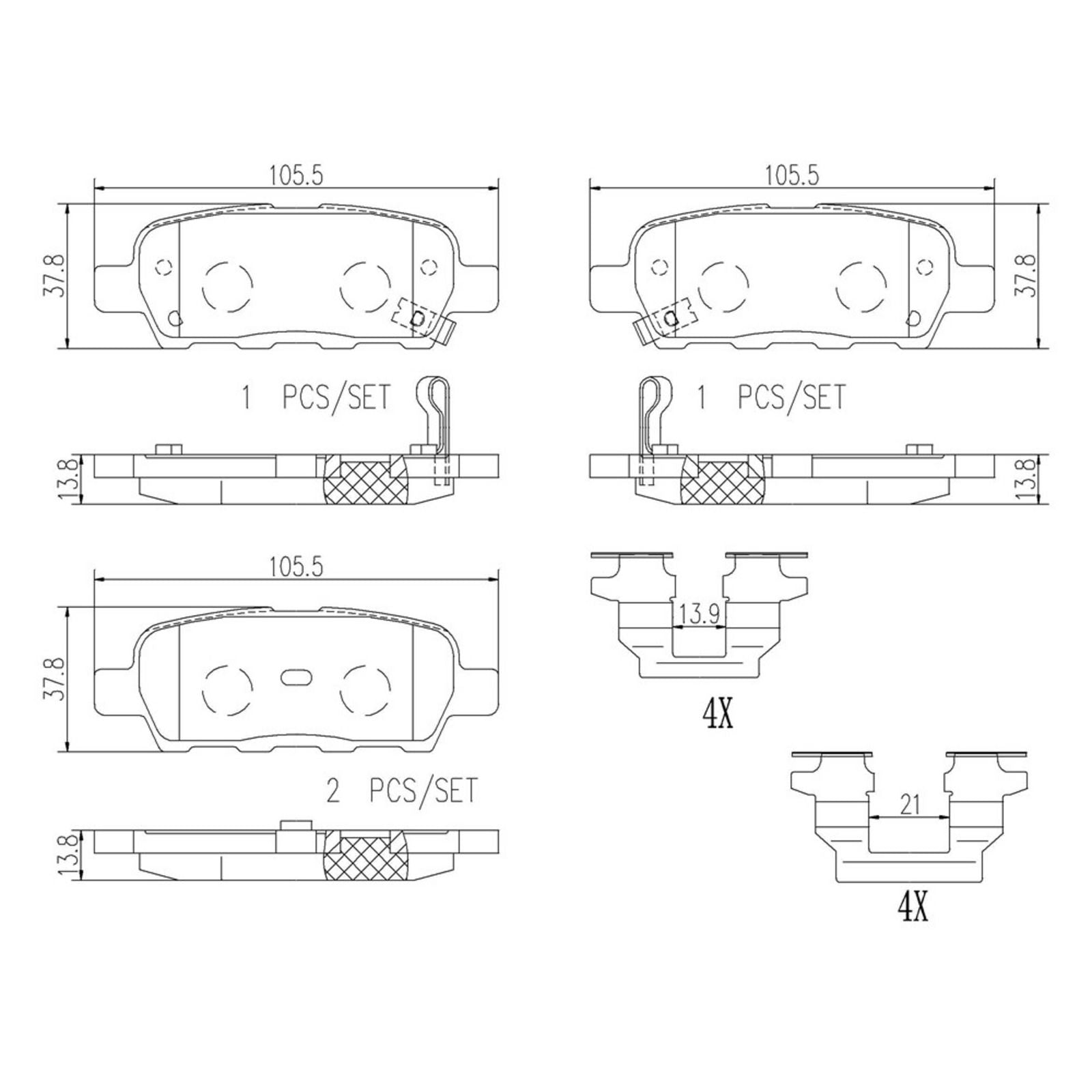 PRIME Ceramic Rear Disc Brake Pad Set - P56046N_07