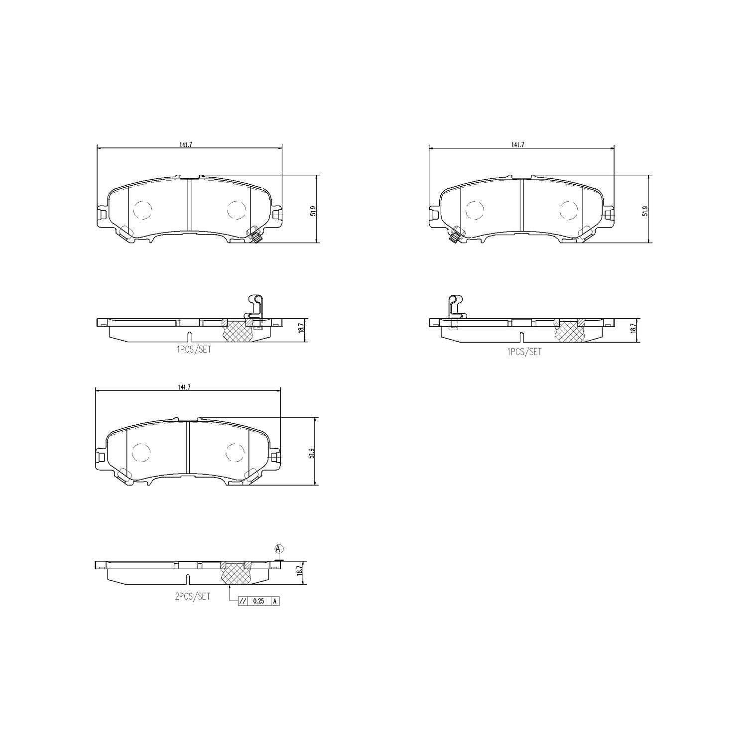 PRIME Ceramic Rear Disc Brake Pad Set - P56132N_01