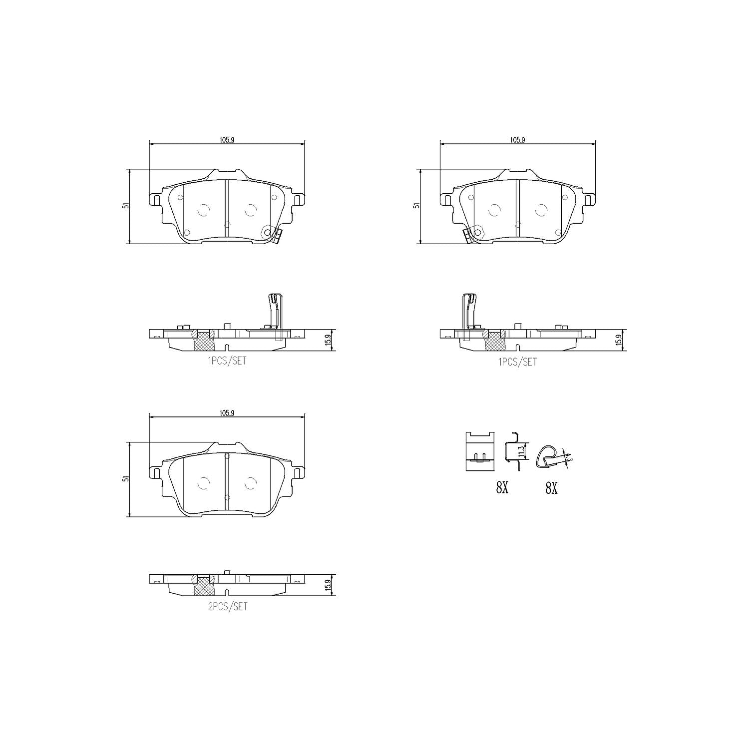 PRIME Ceramic Rear Disc Brake Pad Set - P56133N_01