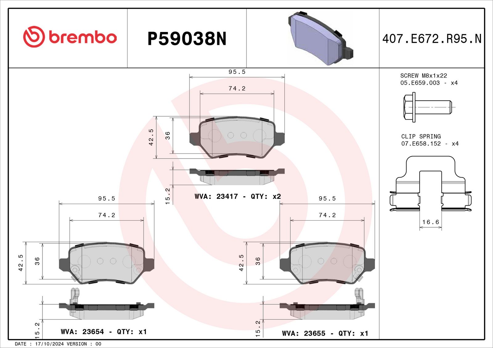 PRIME Ceramic Rear Disc Brake Pad Set - P59038N_02