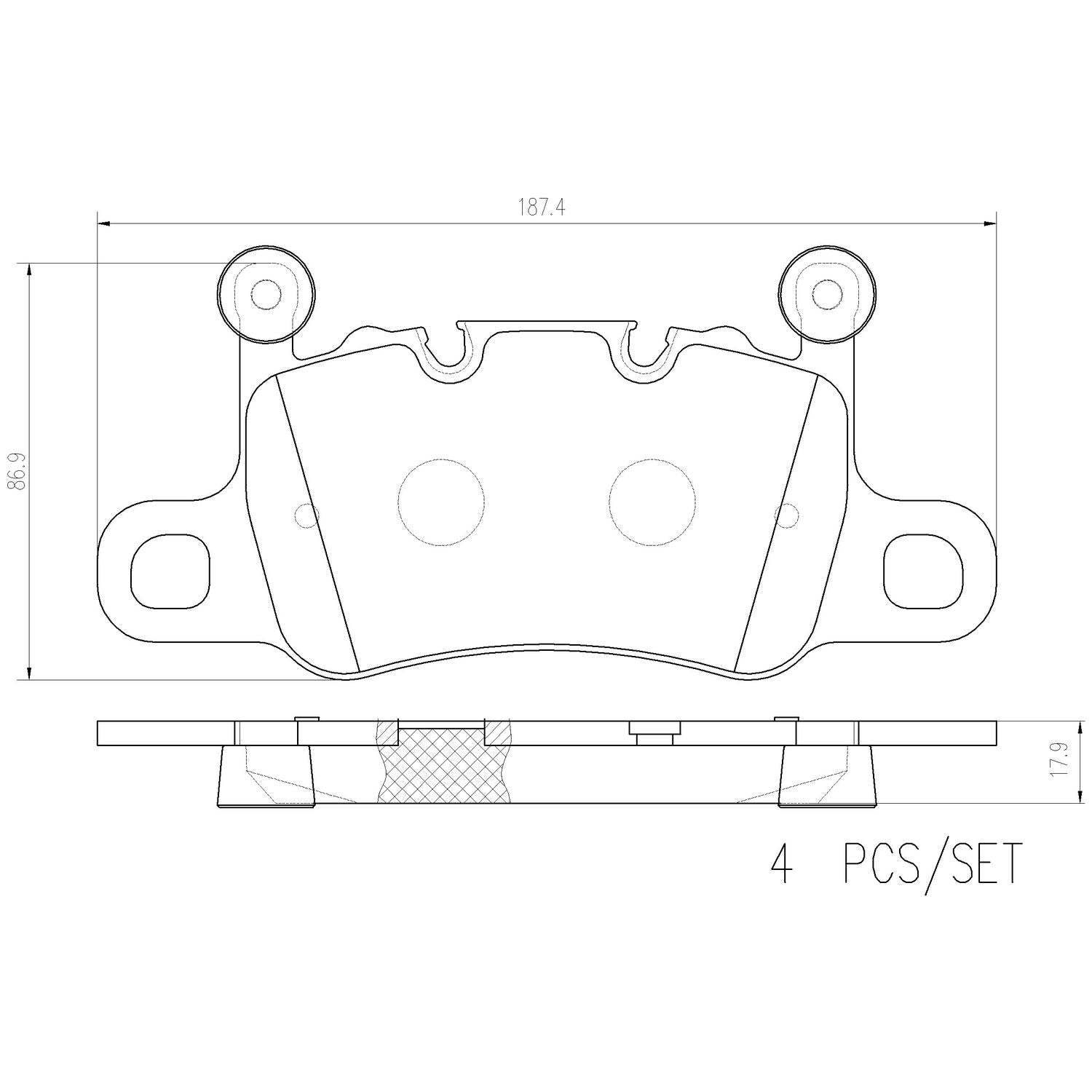 PRIME Ceramic Rear Disc Brake Pad Set - P65038N_01