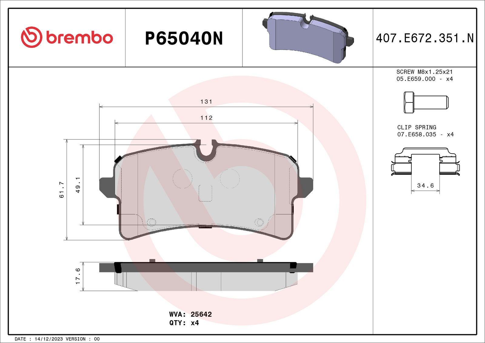PRIME Ceramic Rear Disc Brake Pad Set - P65040N_02