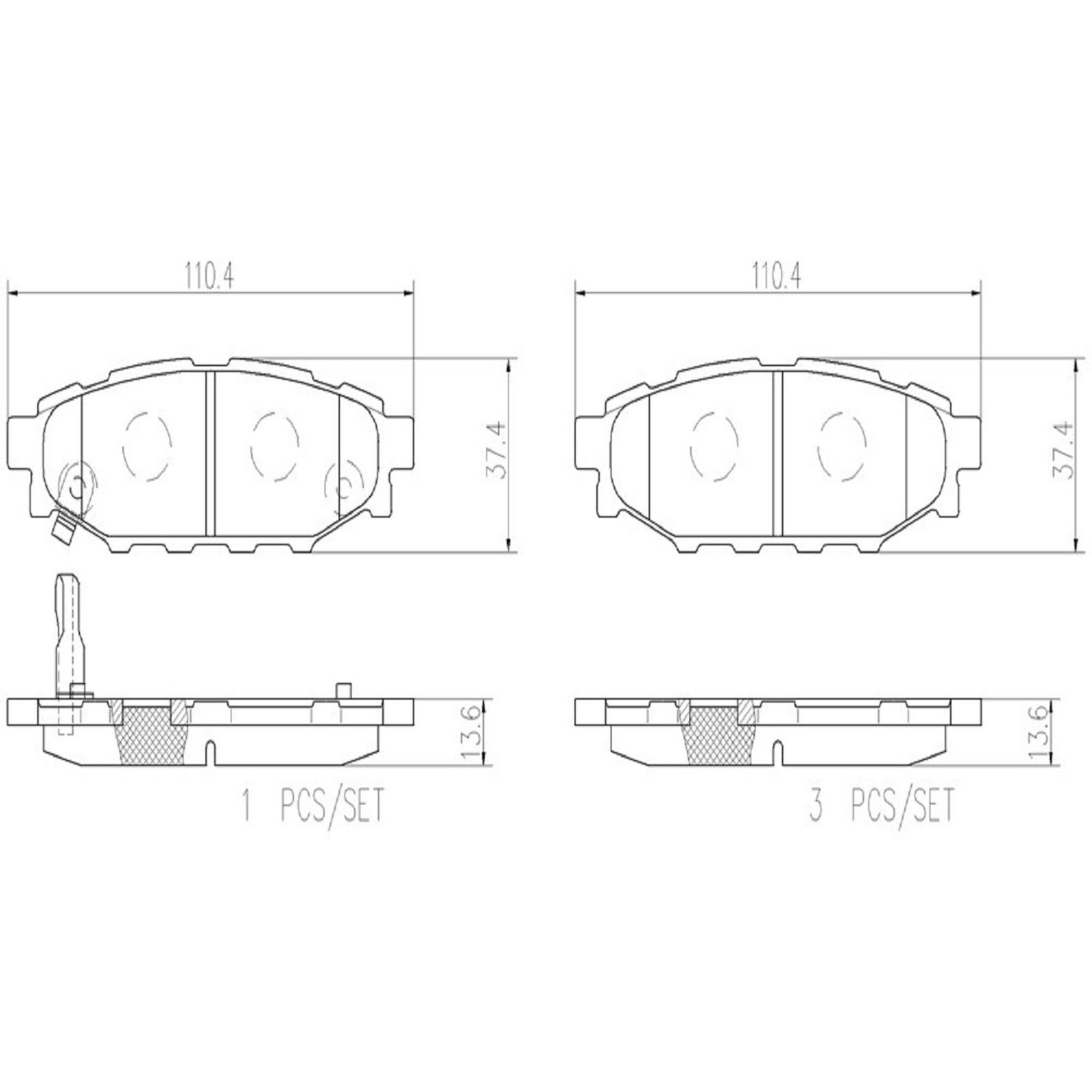 PRIME Ceramic Rear Disc Brake Pad Set - P78020N_05