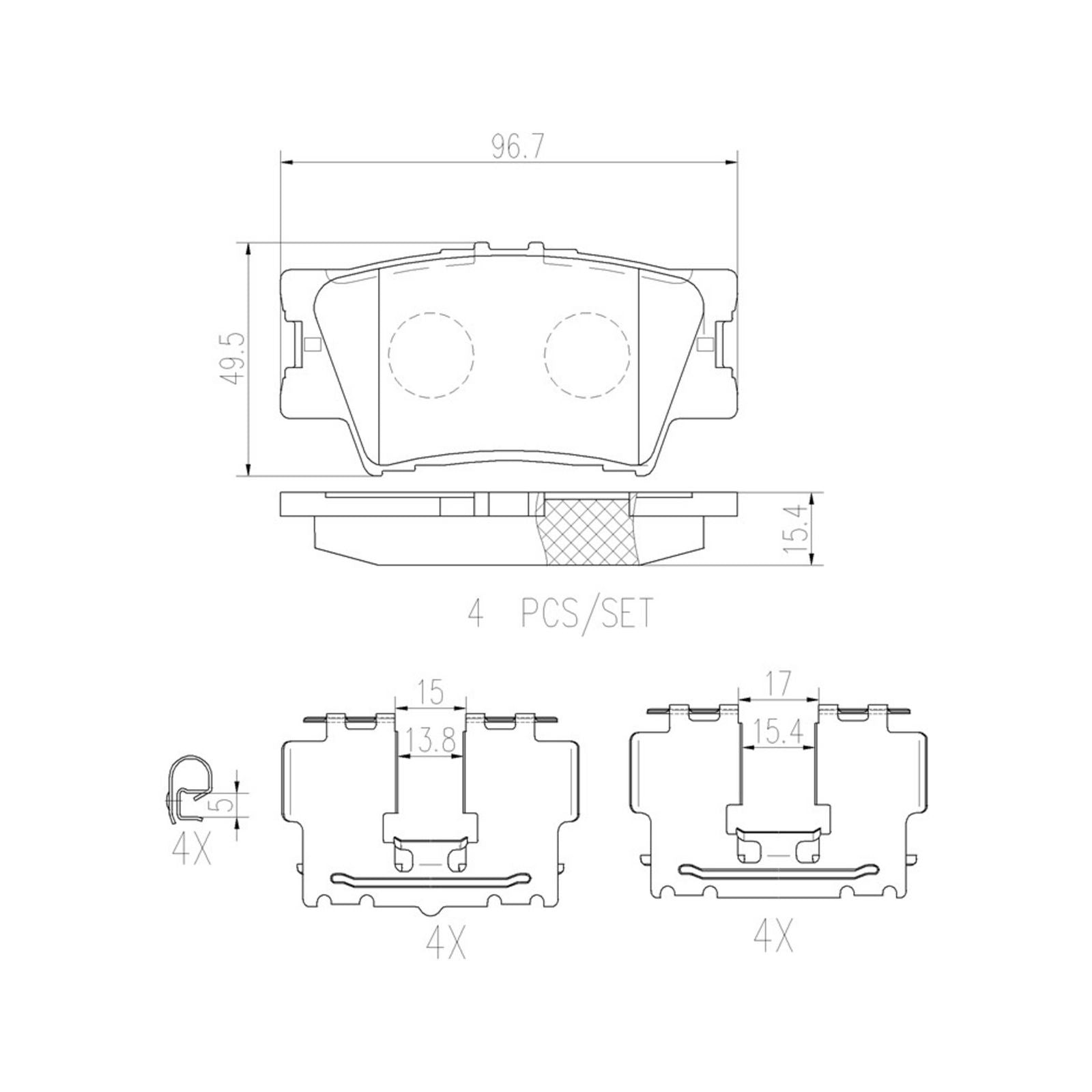 PRIME Ceramic Rear Disc Brake Pad Set - P83089N_05