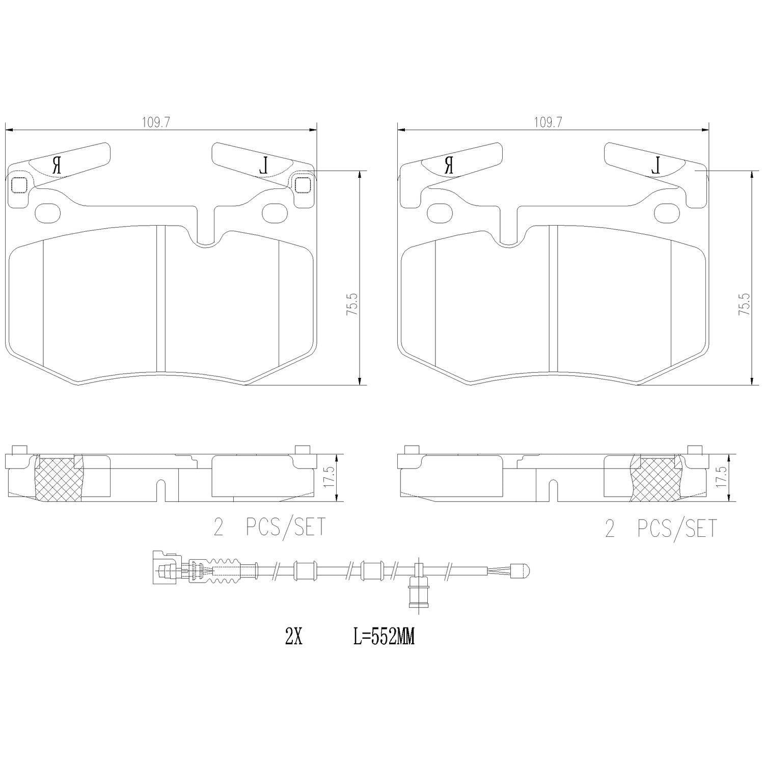 PRIME Ceramic Rear Disc Brake Pad Set - P83164N_01
