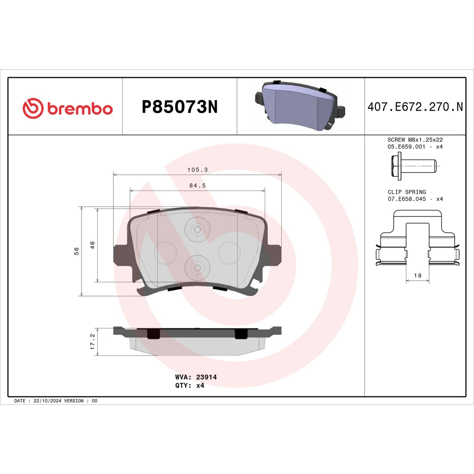 PRIME Ceramic Rear Disc Brake Pad Set - P85073N_05