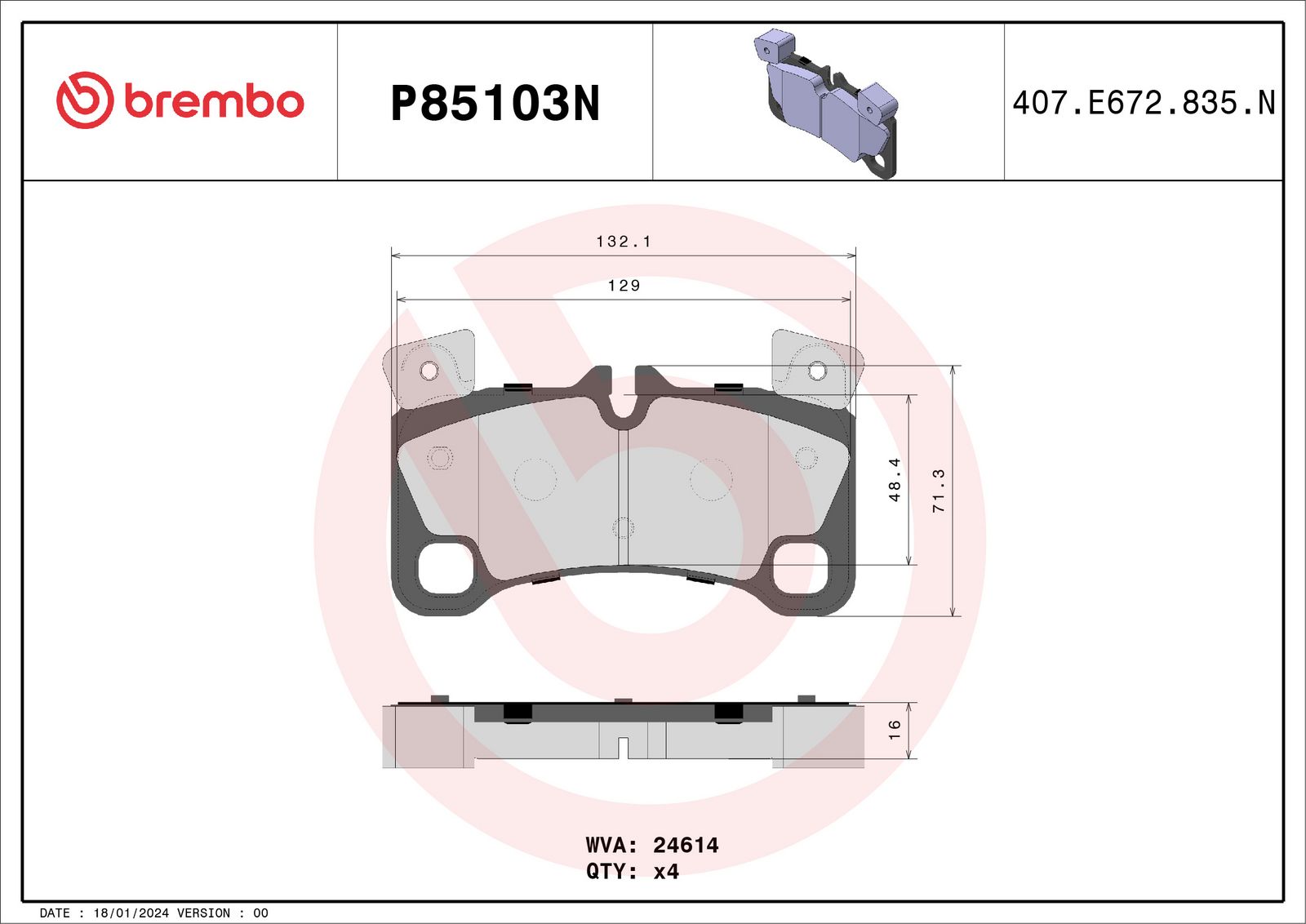 PRIME Ceramic Rear Disc Brake Pad Set - P85103N_02