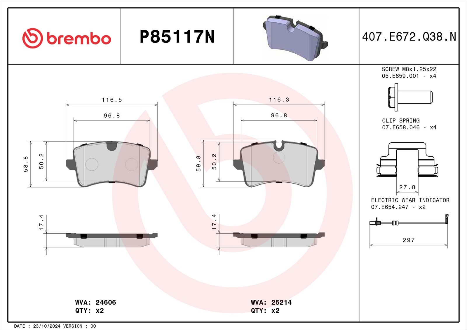 PRIME Ceramic Rear Disc Brake Pad Set - P85117N_02