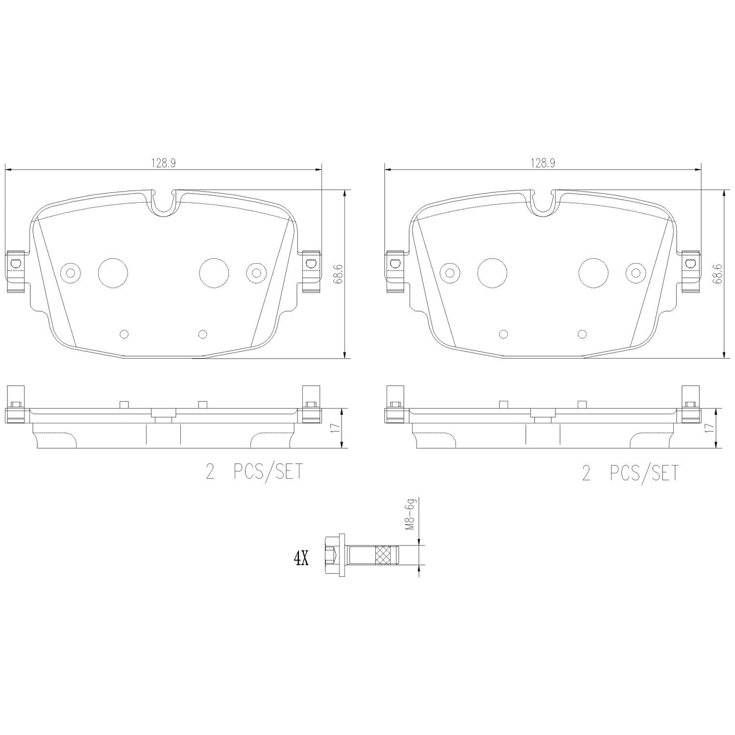 PRIME Ceramic Rear Disc Brake Pad Set - P85180N_01