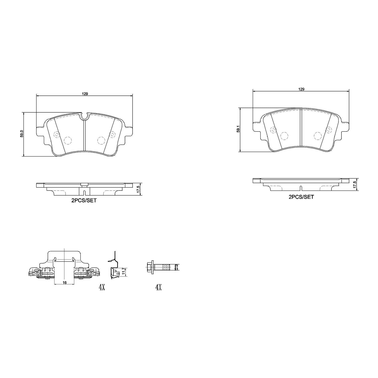 PRIME Ceramic Rear Disc Brake Pad Set - P85186N_01